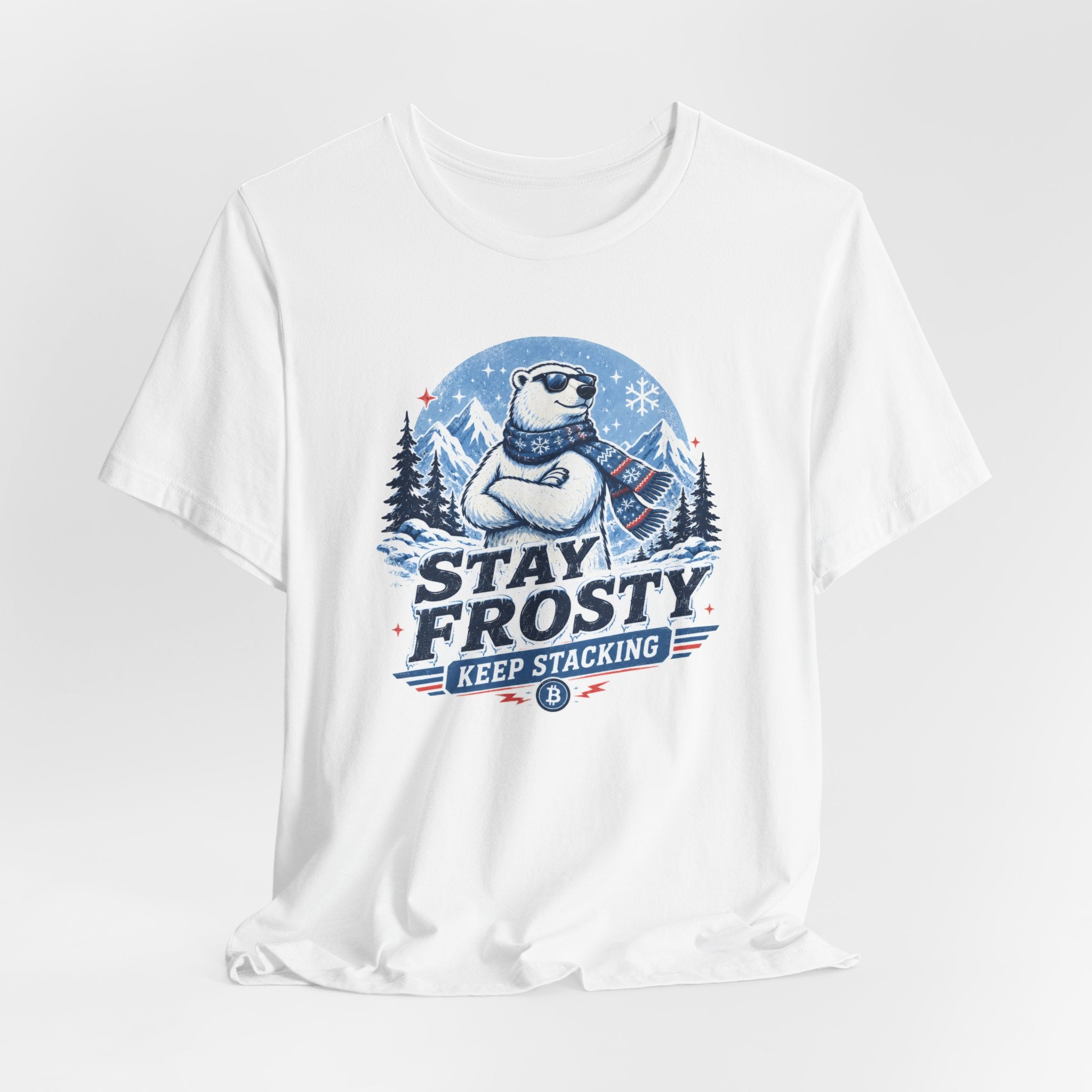 Stay Frosty, Keep Stacking Bitcoin T-Shirt | Bella Canvas 3001