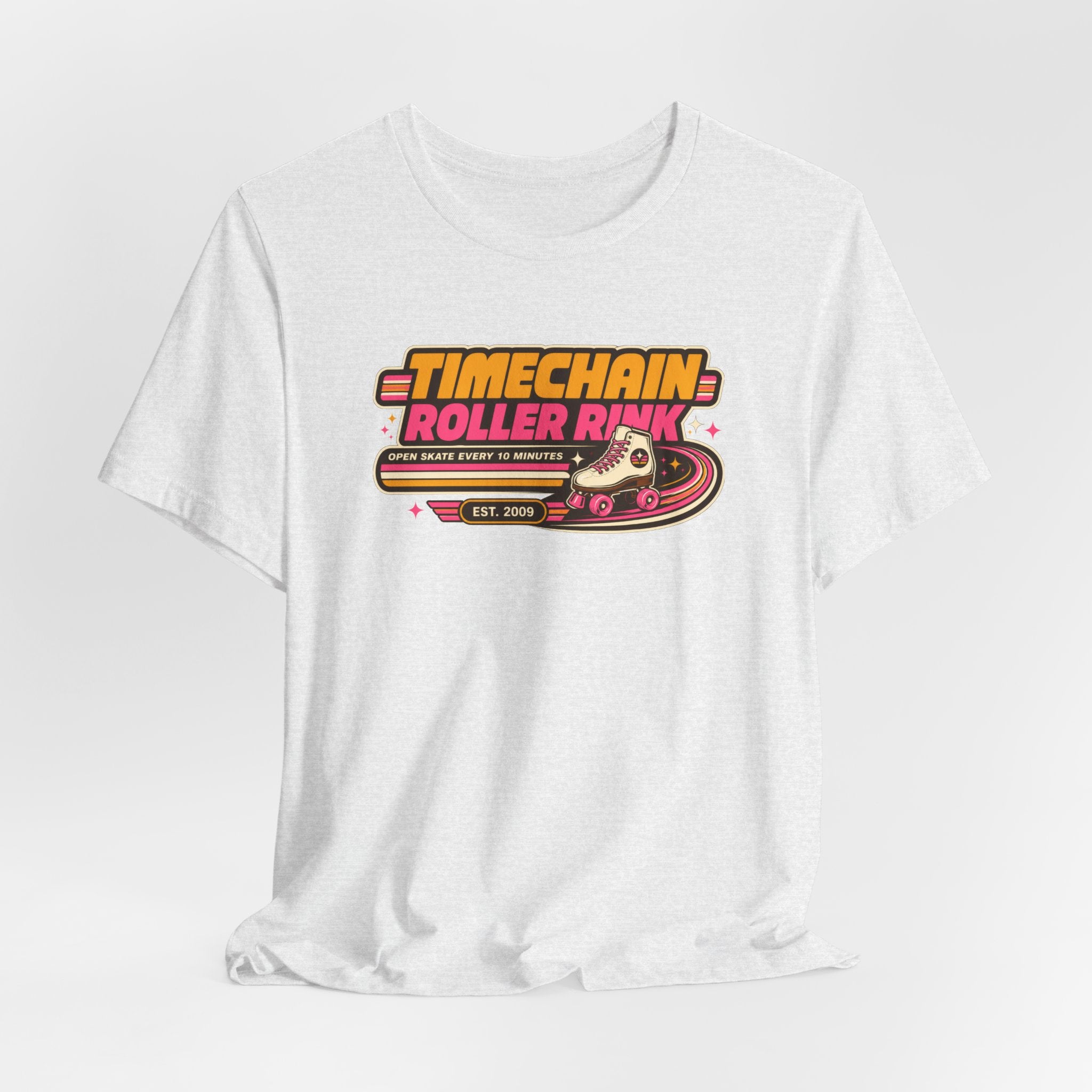 Incognito Timechain Roller Rink graphic tee | Retro roller skate design | Bella Canvas 3001