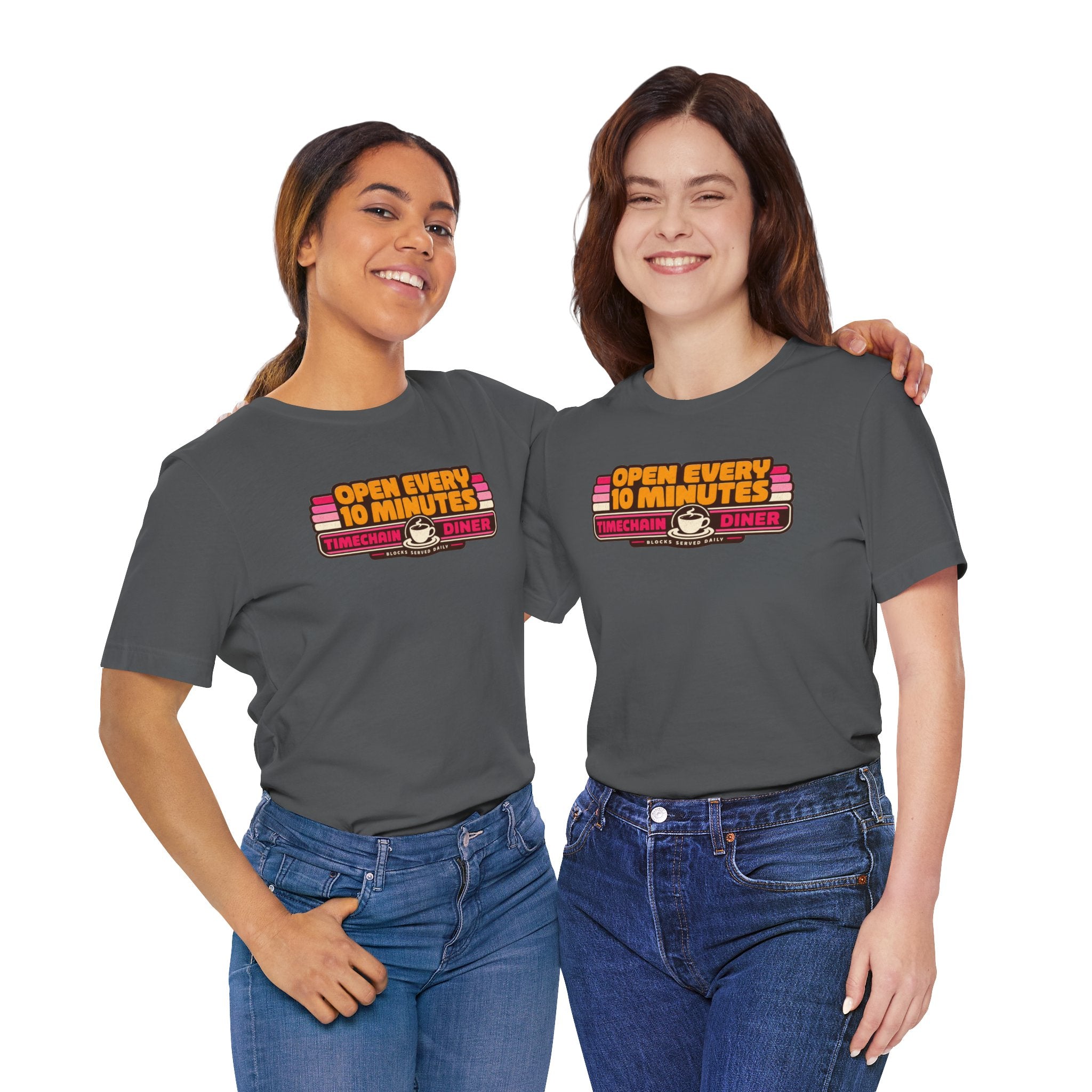 Incognito Open Every 10 Minutes Timechain Diner Tee | Retro Coffee T-Shirt | Bella Canvas 3001