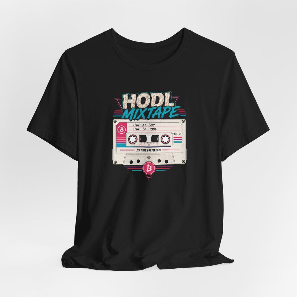 HODL Mixtape Cassette T-Shirt | Bitcoin Low Time Preference retro design Tee | Bella Canvas 3001