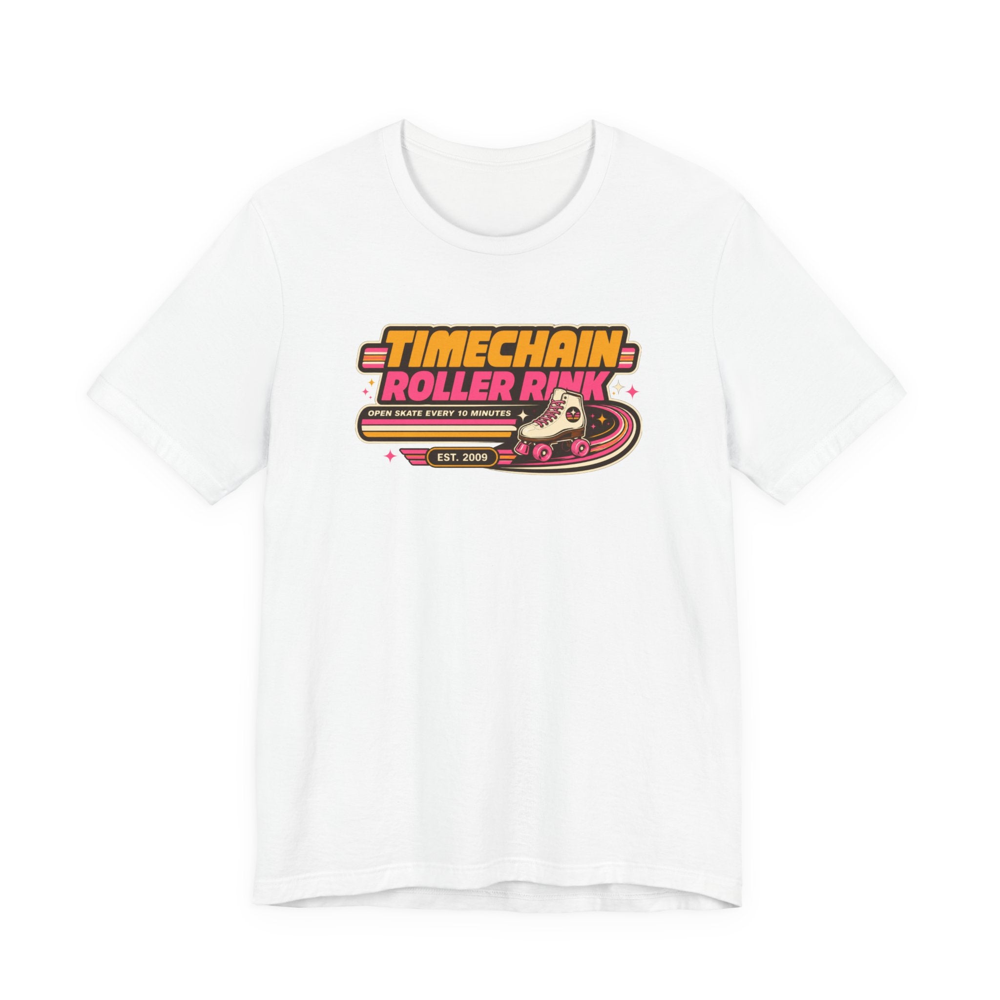Incognito Timechain Roller Rink Bitcoin graphic tee | Retro roller skate design 