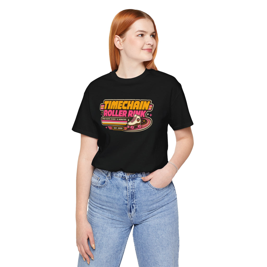 Incognito Timechain Roller Rink graphic tee | Retro roller skate design | Bella Canvas 3001