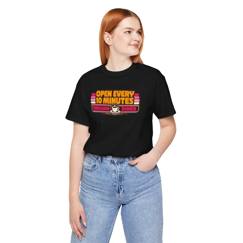 Incognito Open Every 10 Minutes Timechain Diner Tee | Retro Coffee T-Shirt | Bella Canvas 3001