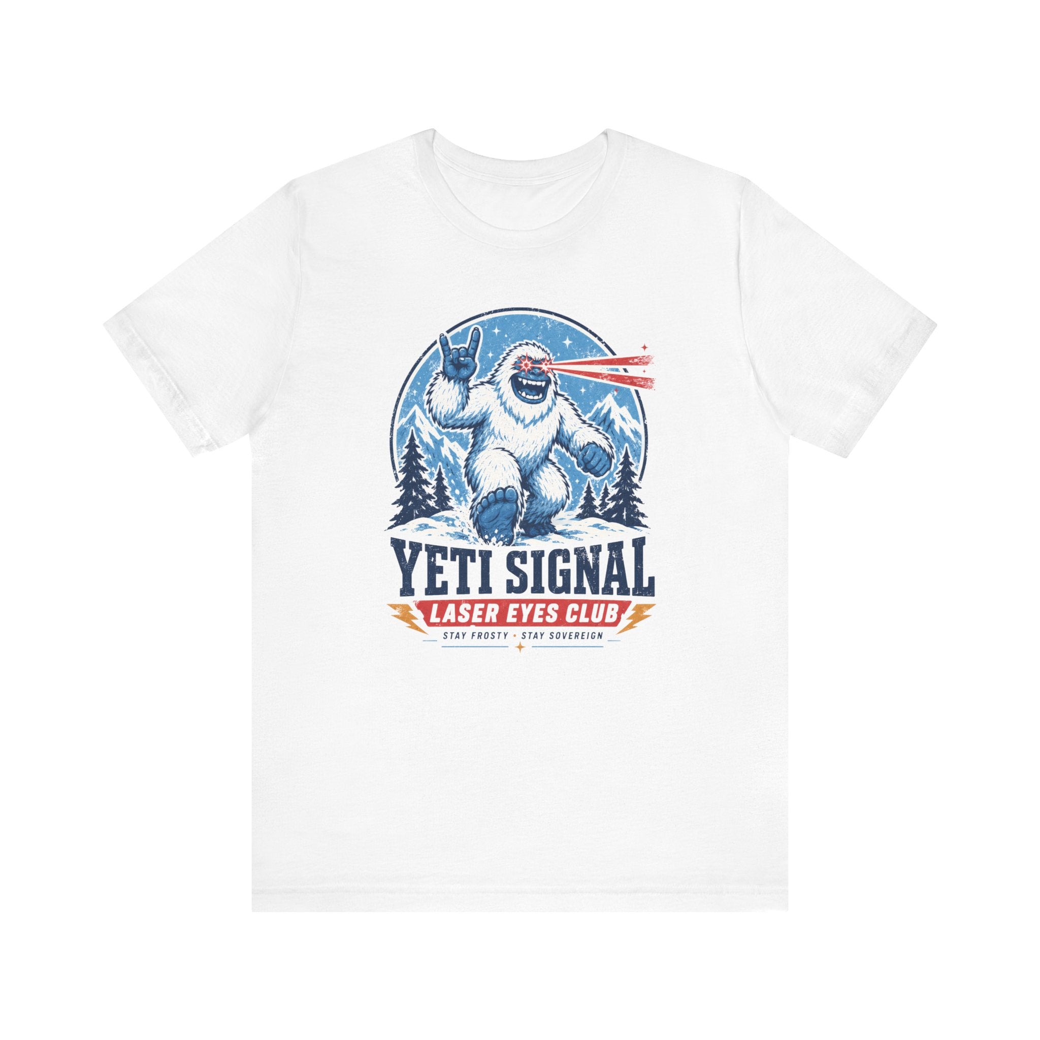 Yeti Signal Laser Eyes Club Bitcoin T-Shirt | Bella Canvas 3001