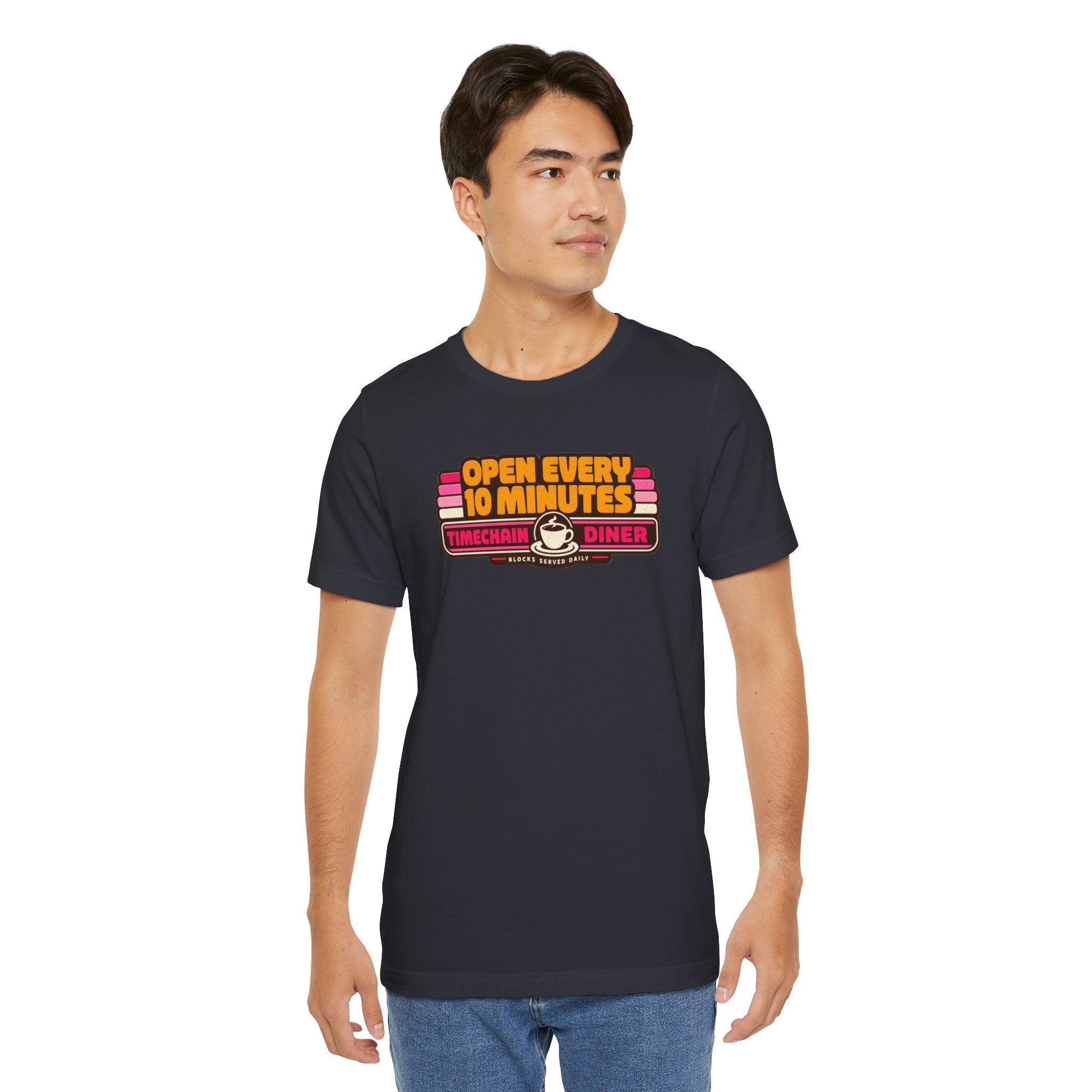 Incognito Open Every 10 Minutes Timechain Diner Tee | Retro Coffee T-Shirt | Bella Canvas 3001