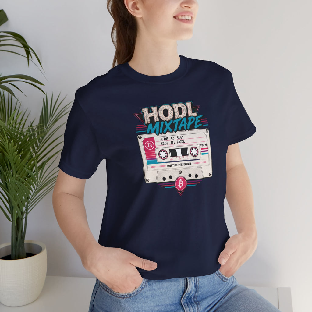 HODL Mixtape Cassette T-Shirt | Bitcoin Low Time Preference retro design Tee | Bella Canvas 3001