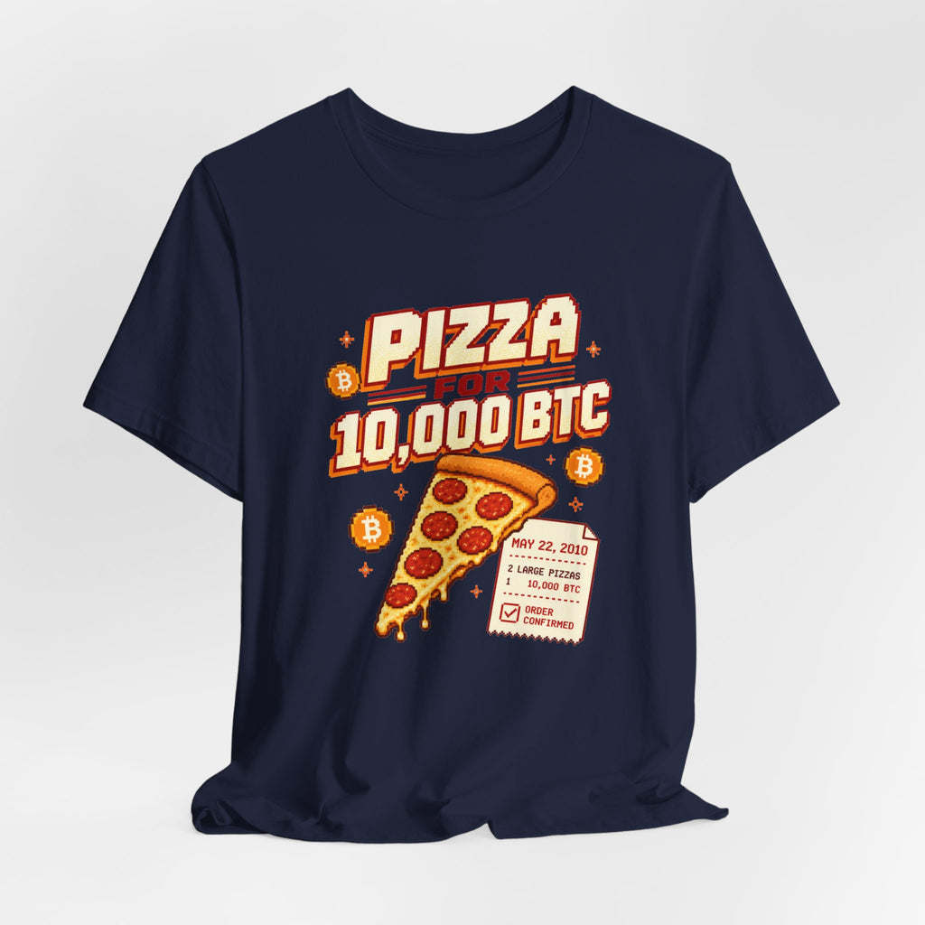 Pizza for 10,000 BTC T-Shirt | Bitcoin Pizza Day Tee | Bella Canvas 3001