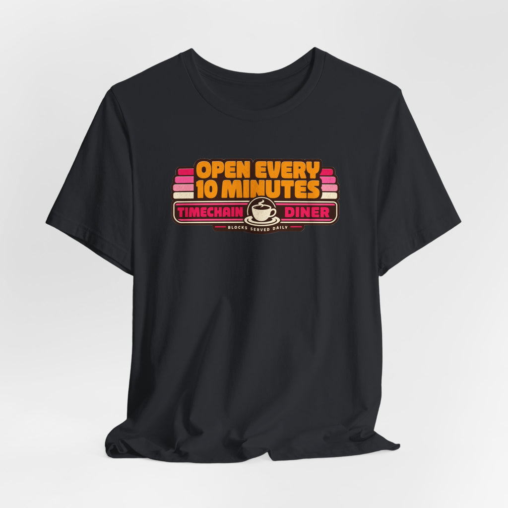 Incognito Open Every 10 Minutes Timechain Diner Tee | Retro Coffee T-Shirt | Bella Canvas 3001