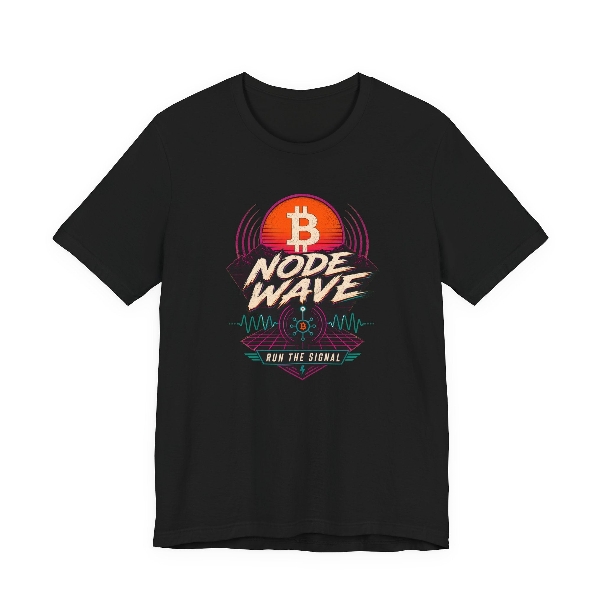Bitcoin Node Wave "Run the Signal" Retro Tee Run a Node