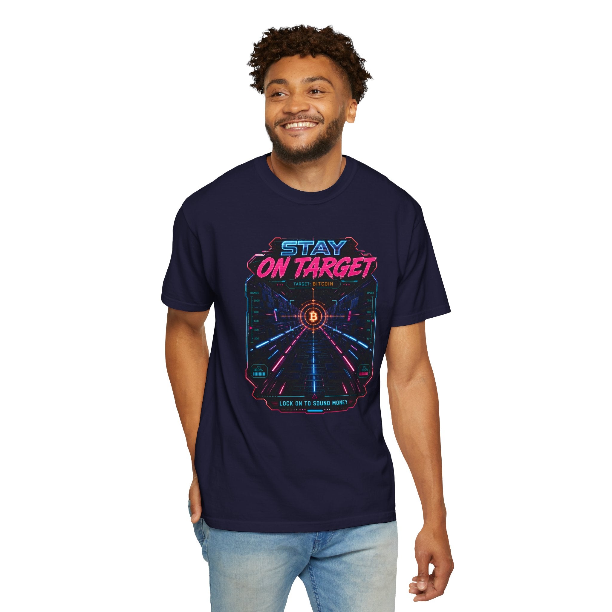 Stay On Target Bitcoin Heavyweight Graphic Tee | Comfort Colors 1717