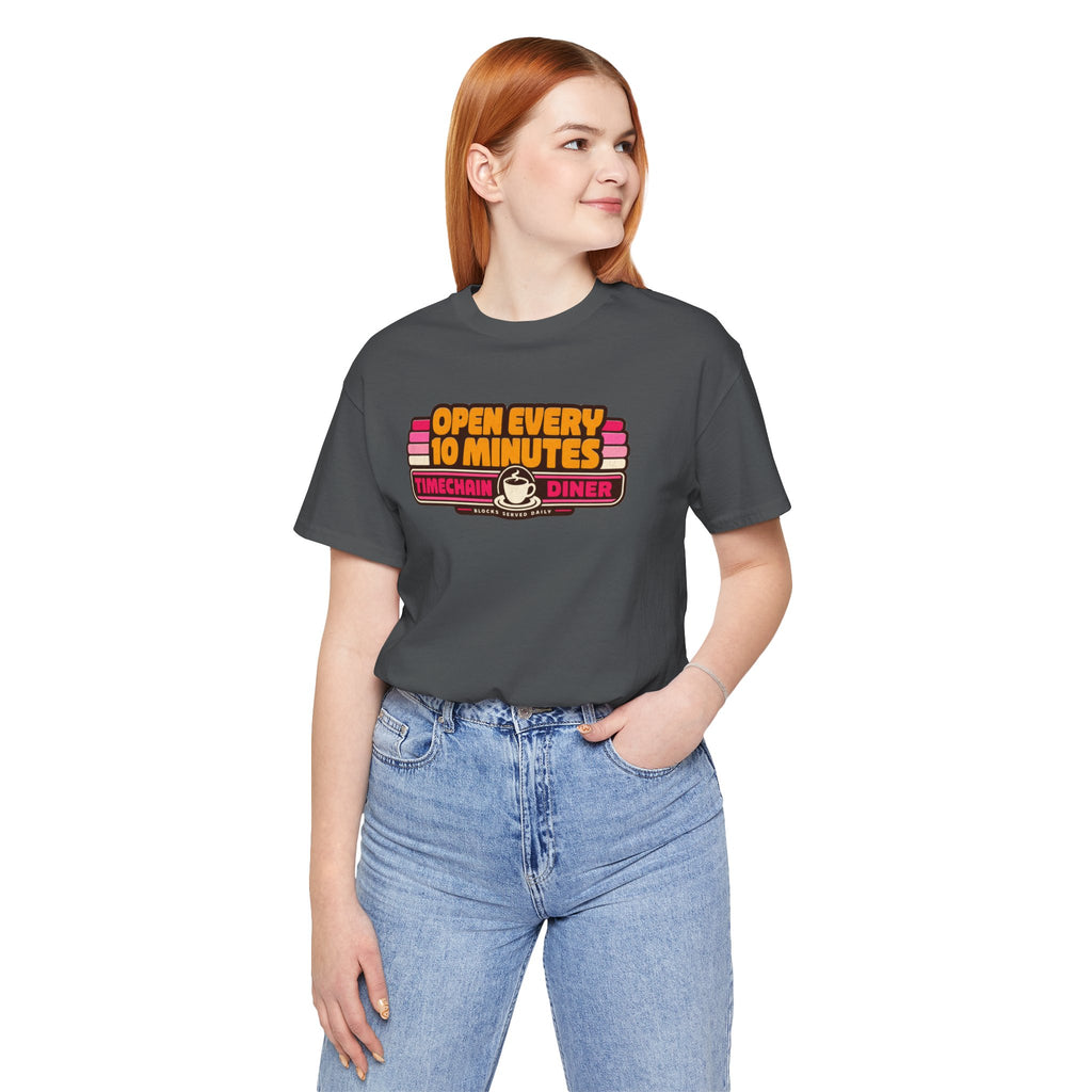 Incognito Open Every 10 Minutes Timechain Diner Tee | Retro Coffee T-Shirt | Bella Canvas 3001