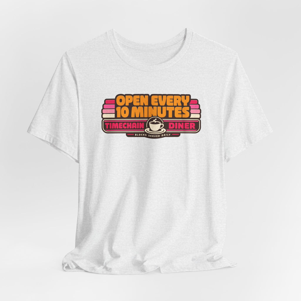 Incognito Open Every 10 Minutes Timechain Diner Tee | Retro Coffee T-Shirt | Bella Canvas 3001