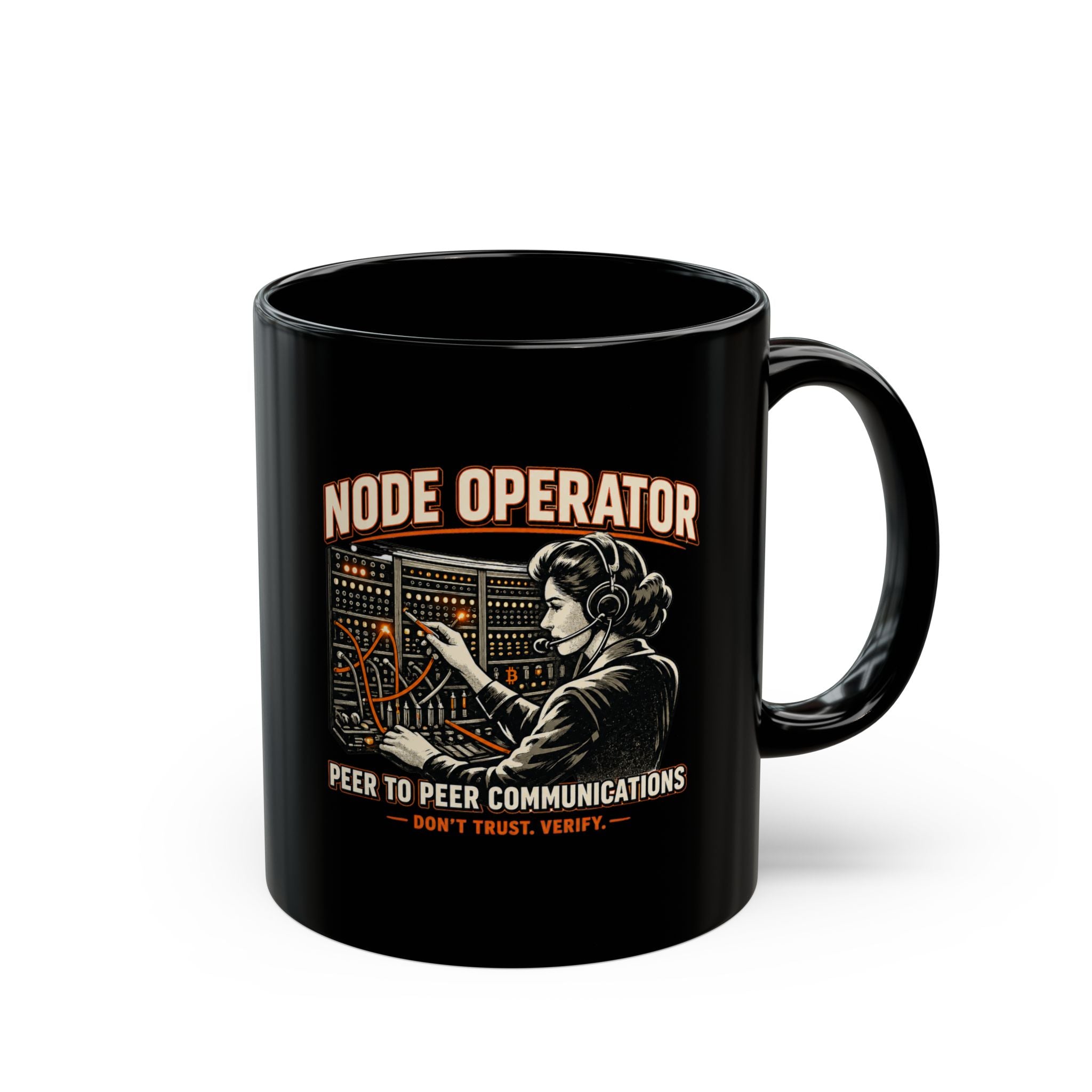 Node Operator switchboard vintage illustration Mug | IT networking coffee cup