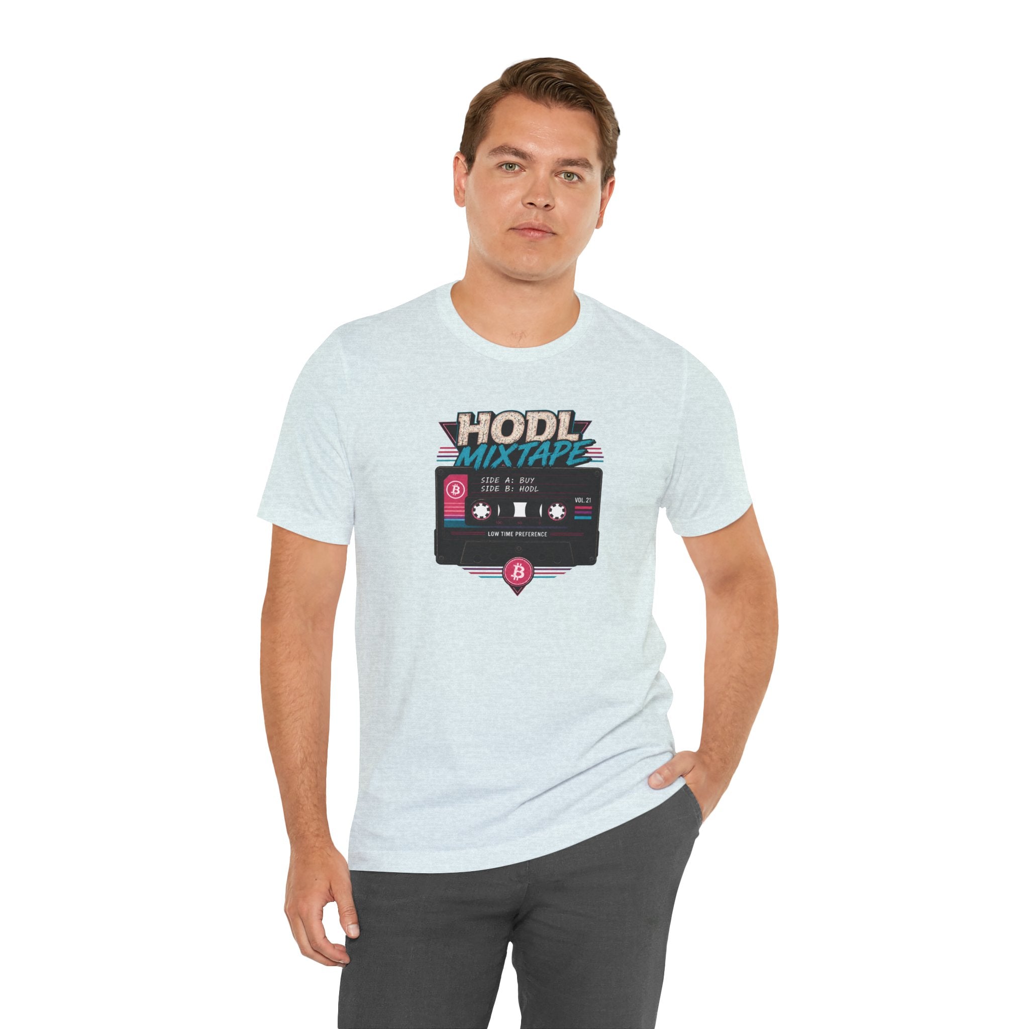 HODL Mixtape Cassette T-Shirt | Bitcoin Low Time Preference retro design Tee | Bella Canvas 3001