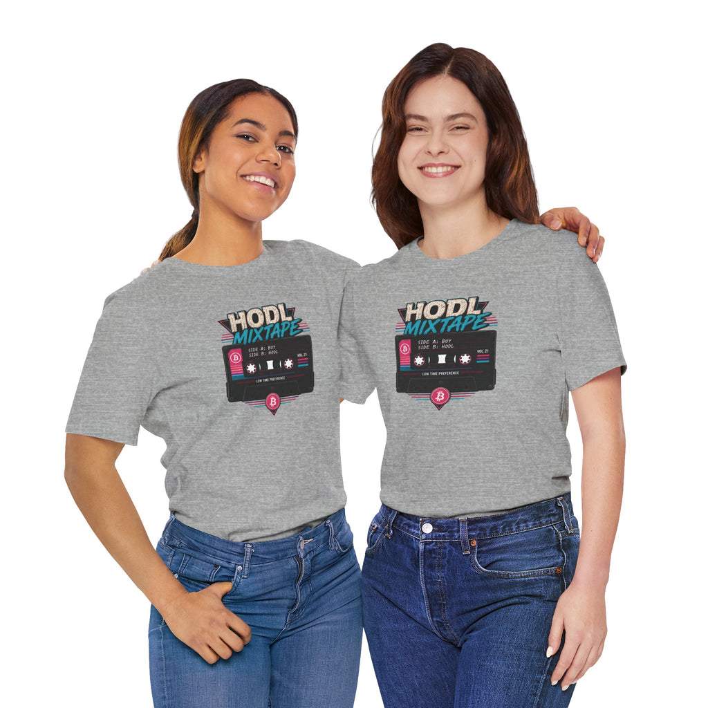 HODL Mixtape Cassette T-Shirt | Bitcoin Low Time Preference retro design Tee | Bella Canvas 3001