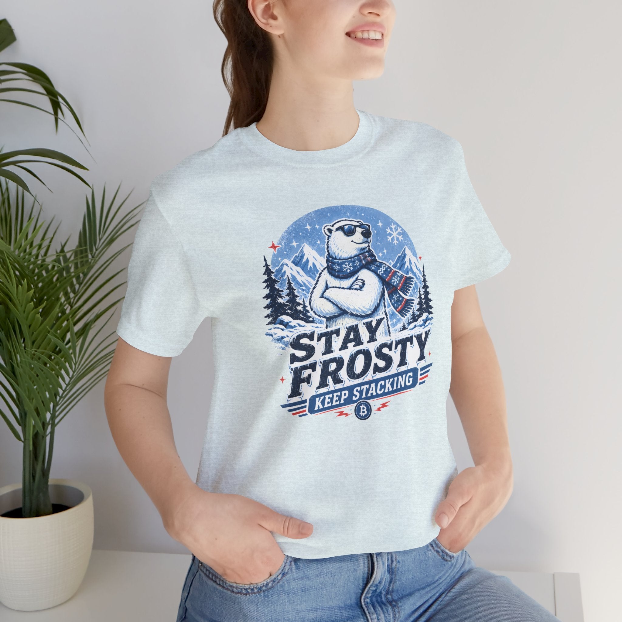 Stay Frosty, Keep Stacking Bitcoin T-Shirt | Bella Canvas 3001
