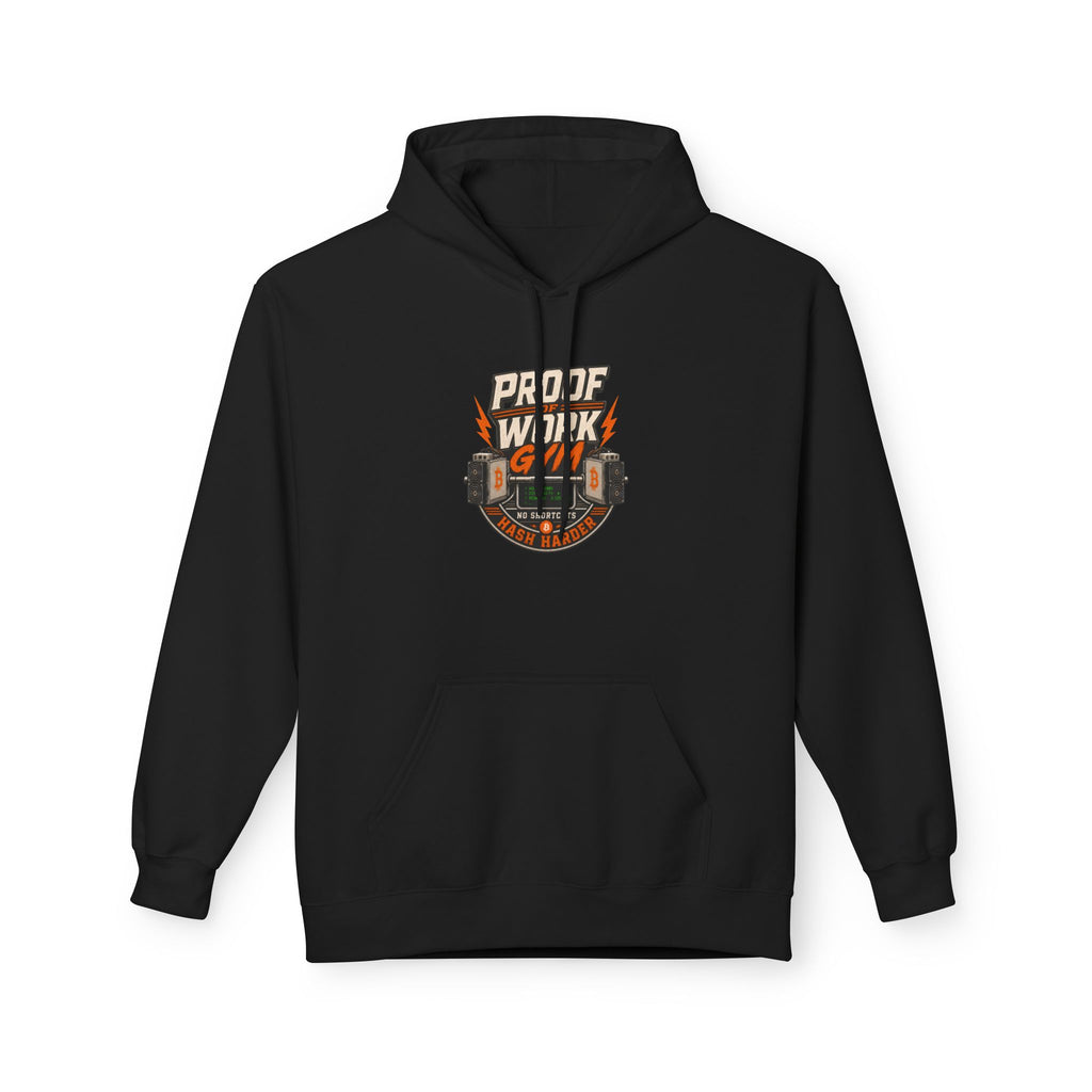 Proof of Work Bitcoin Mining Gym Hoodie | Weightlifting barbell vintage emblem, Train Hard, Hash Harder Pullover