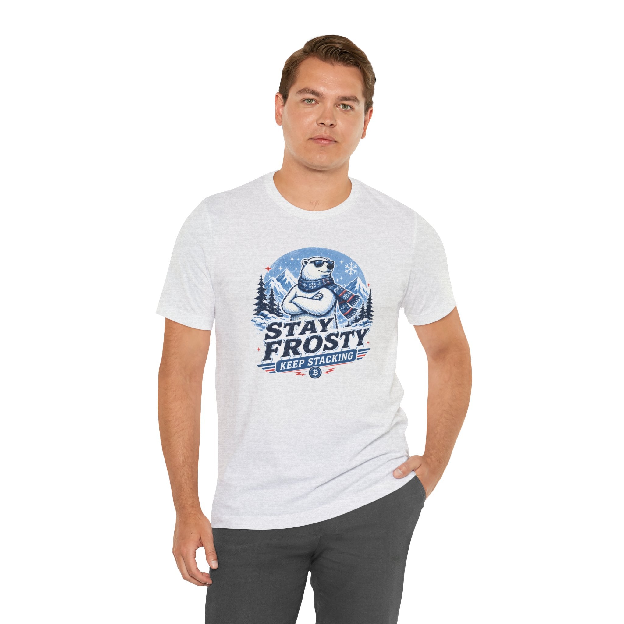 Stay Frosty, Keep Stacking Bitcoin T-Shirt | Bella Canvas 3001