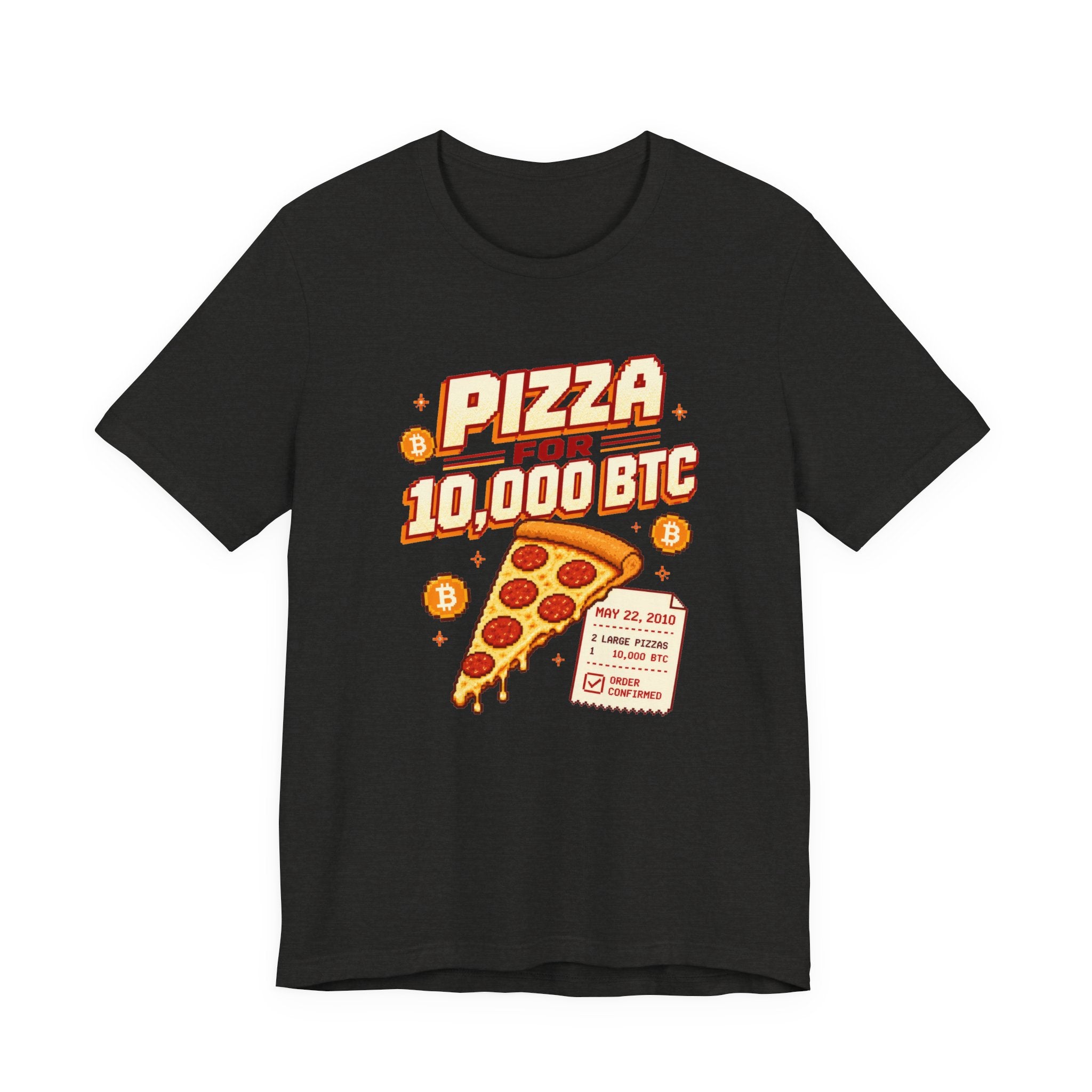 Pizza for 10,000 BTC T-Shirt | Bitcoin Pizza Day Tee | Bella Canvas 3001