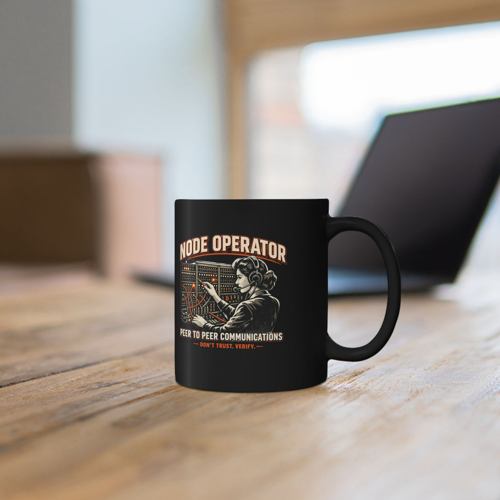 Node Operator switchboard vintage illustration Mug | IT networking coffee cup