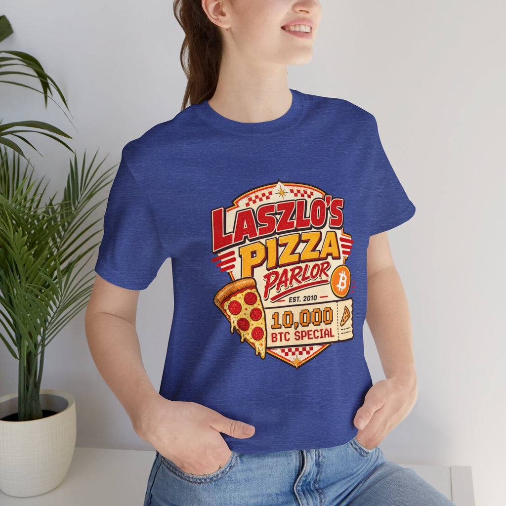 Laszlo's Pizza Parlor 10,000 Bitcoin Pizza Day Tee | Bella Canvas 3001