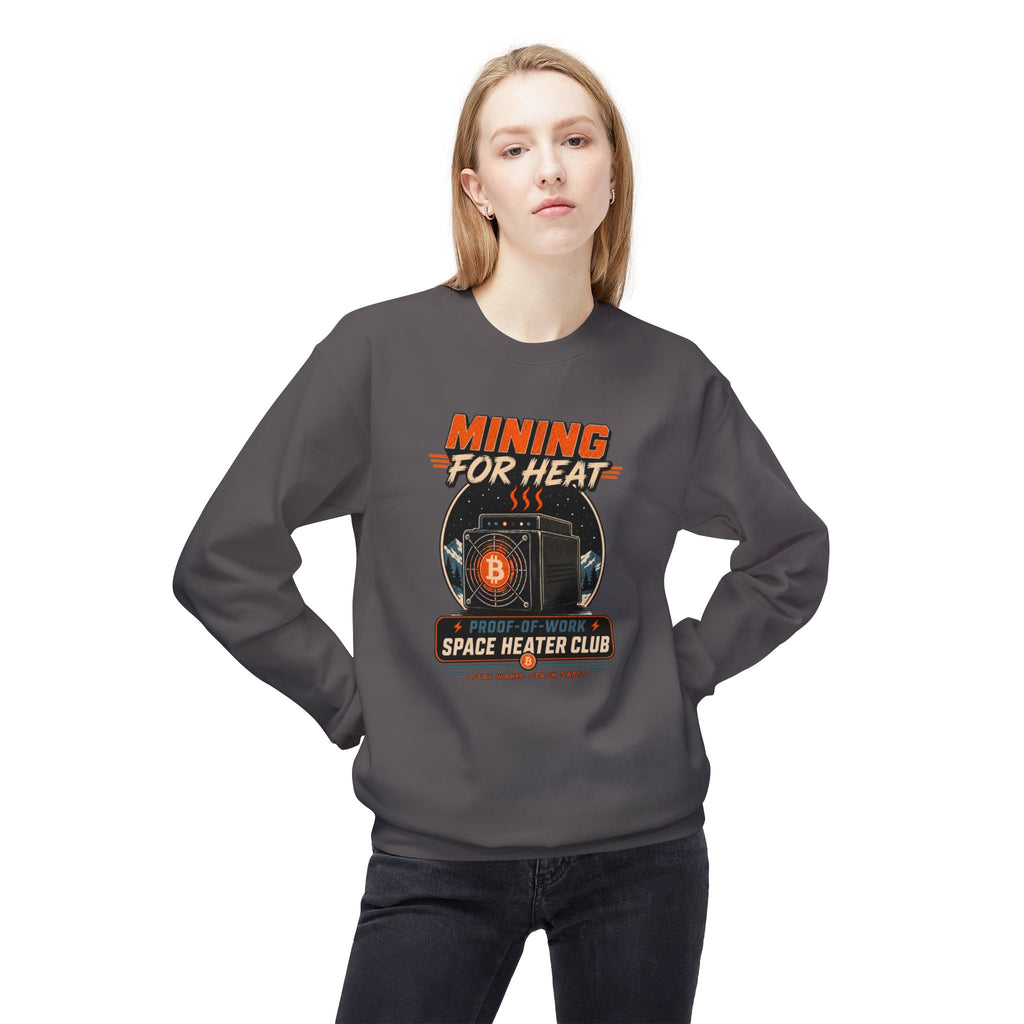 Bitcoin Miner Space Heater Club Sweatshirt | Mining for Heat | Gildan SF000