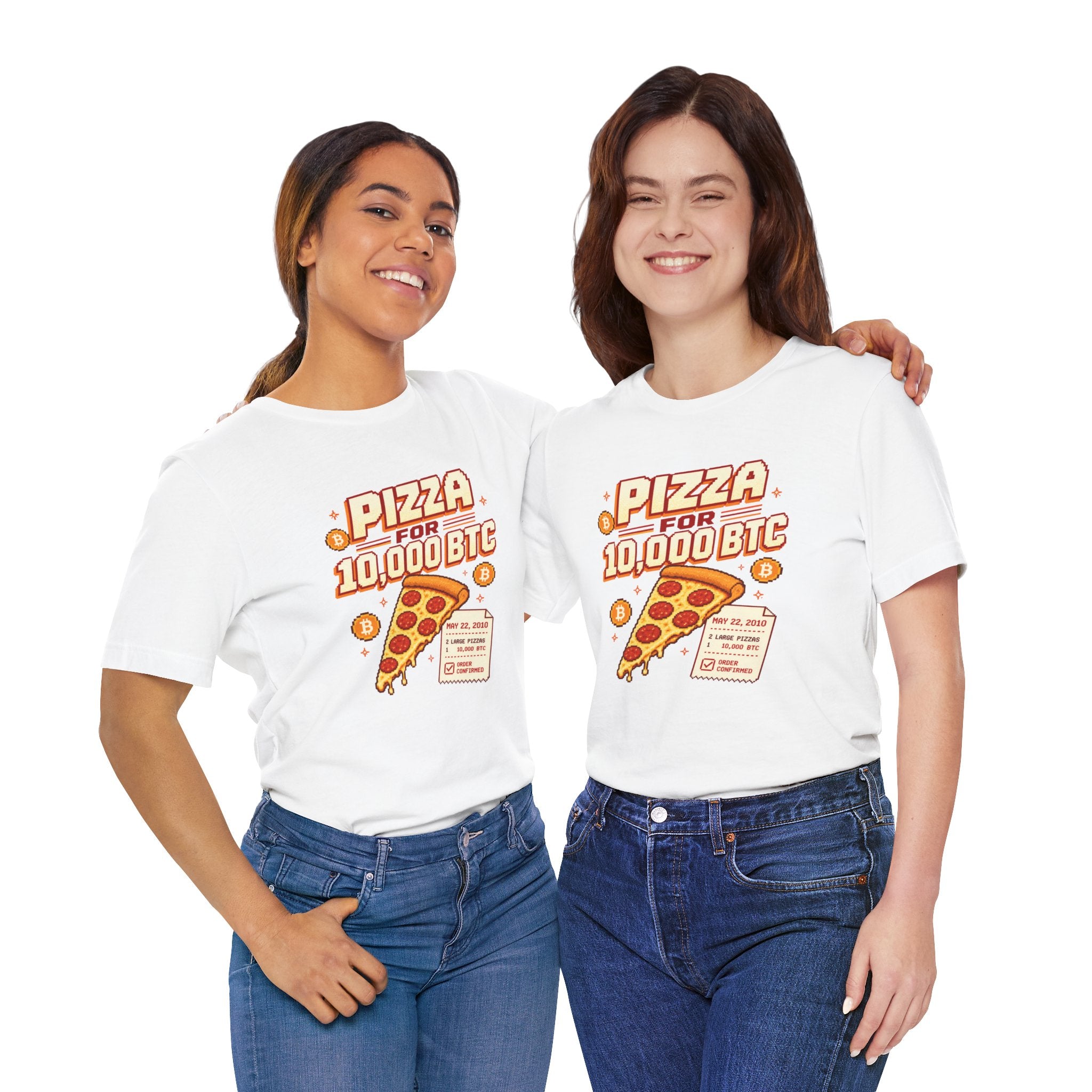 Pizza for 10,000 BTC T-Shirt | Bitcoin Pizza Day Tee | Bella Canvas 3001