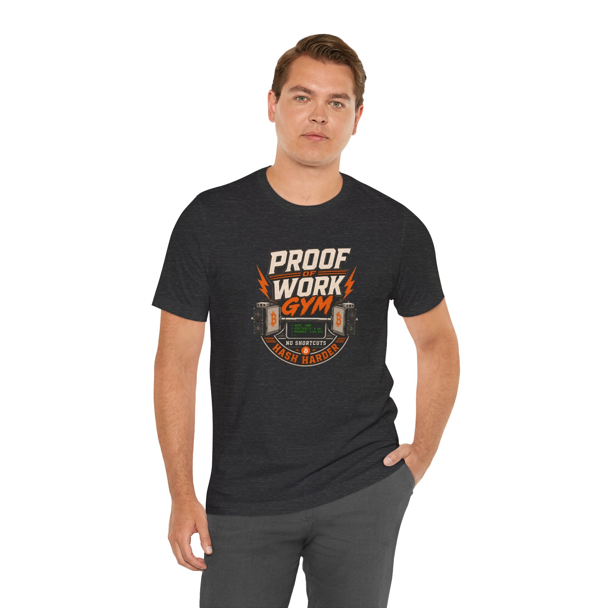 Proof of Work Bitcoin Mining Gym Tee | Bella Canvas 3001