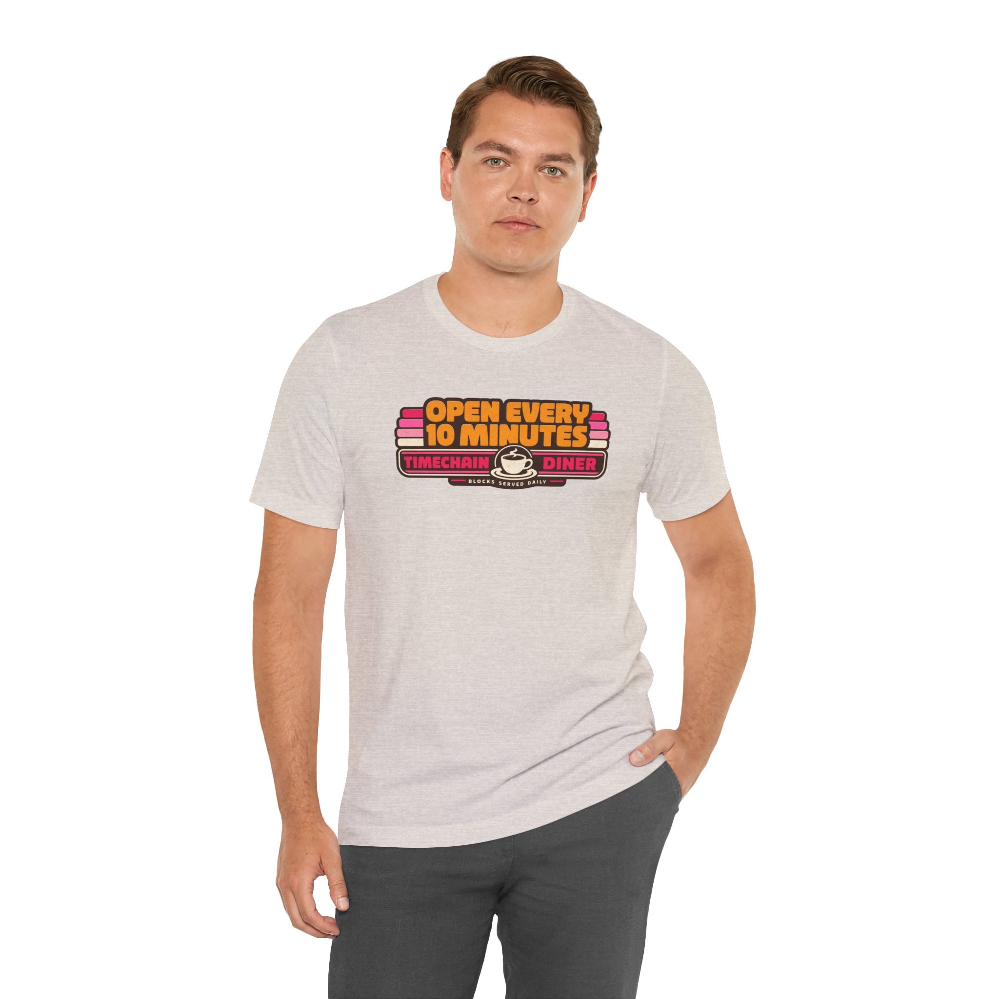 Incognito Open Every 10 Minutes Timechain Diner Tee | Retro Coffee T-Shirt | Bella Canvas 3001