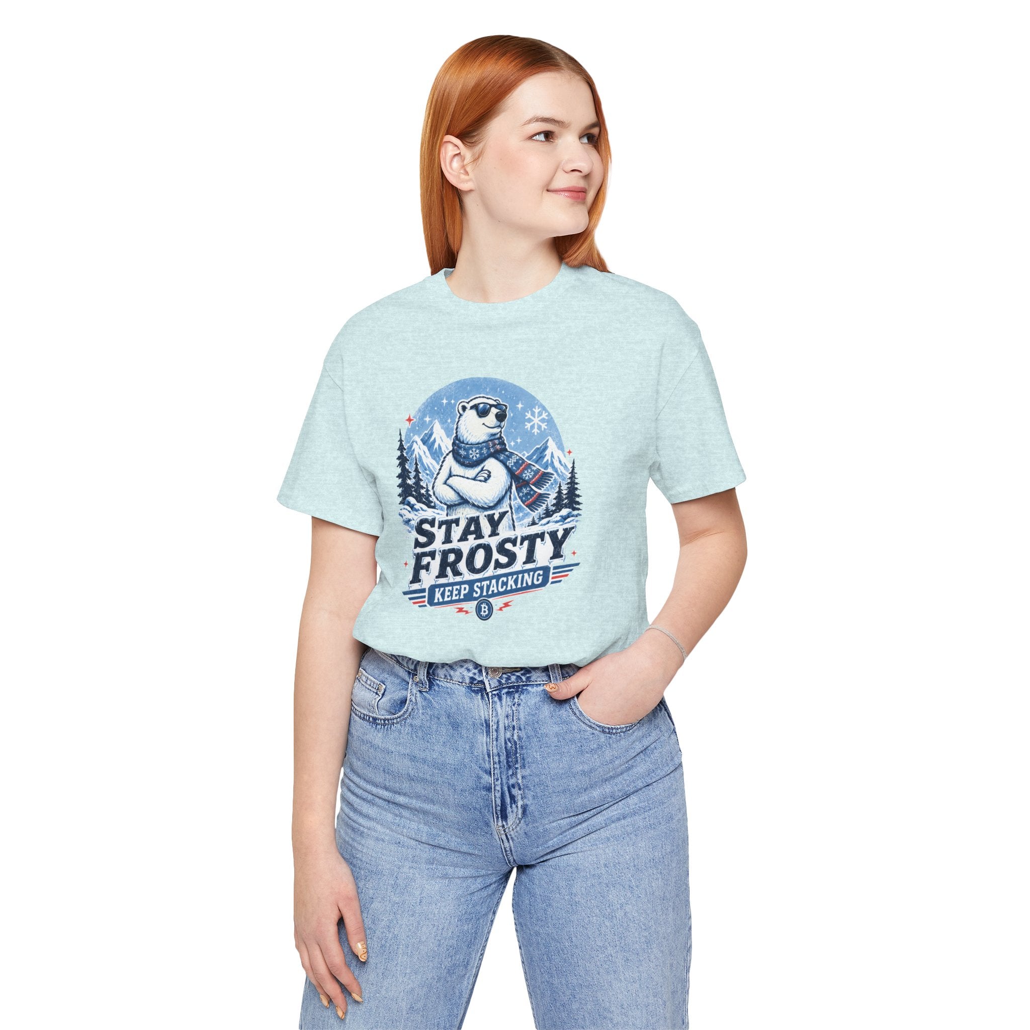 Stay Frosty, Keep Stacking Bitcoin T-Shirt | Bella Canvas 3001