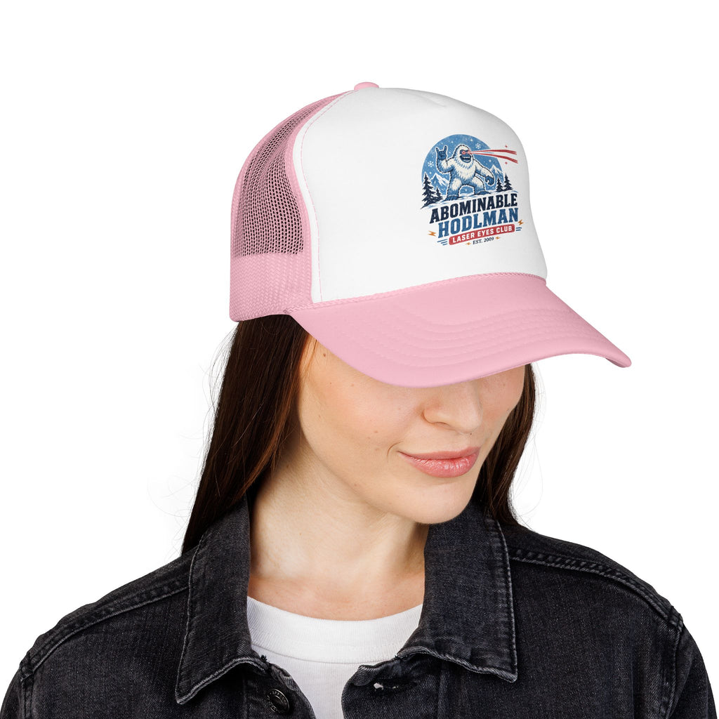 Abominable HODLman Laser Eyes Club Foam Trucker Hat