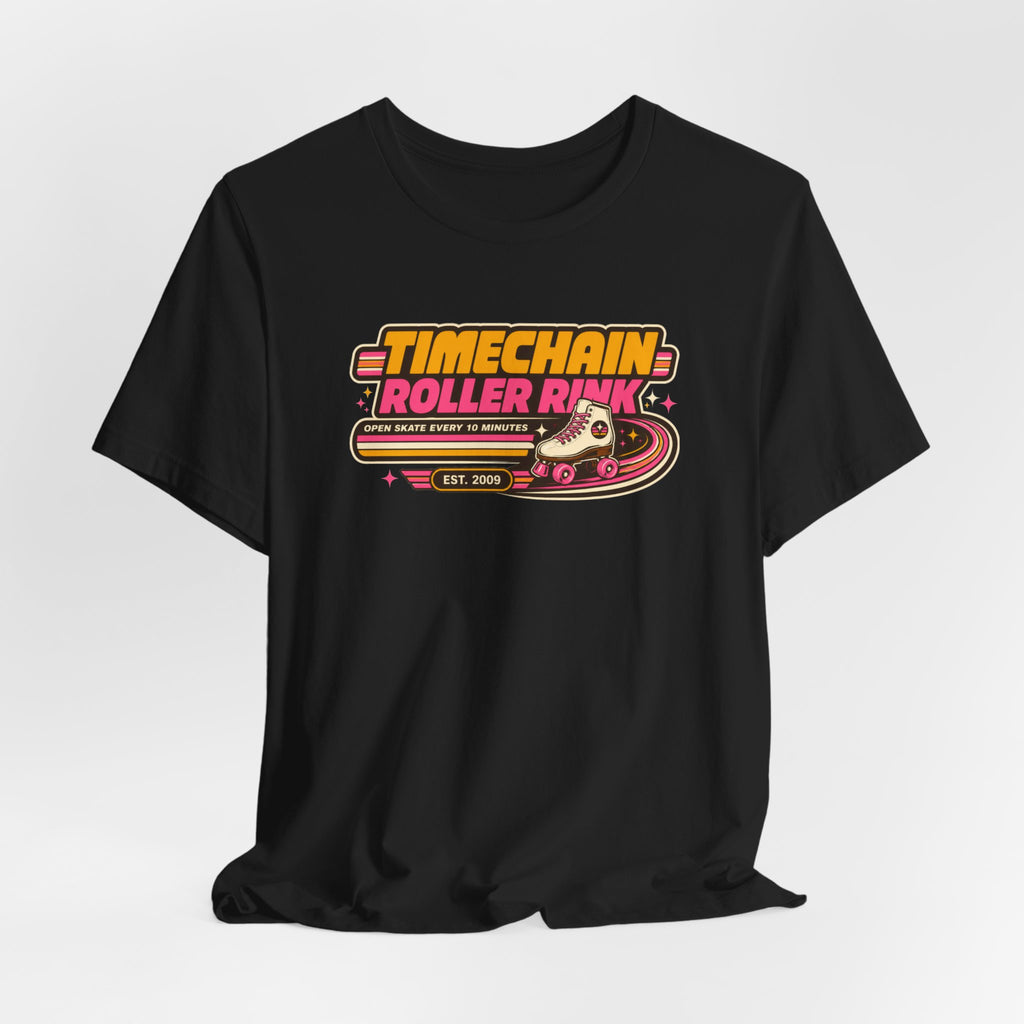 Incognito Timechain Roller Rink graphic tee | Retro roller skate design | Bella Canvas 3001