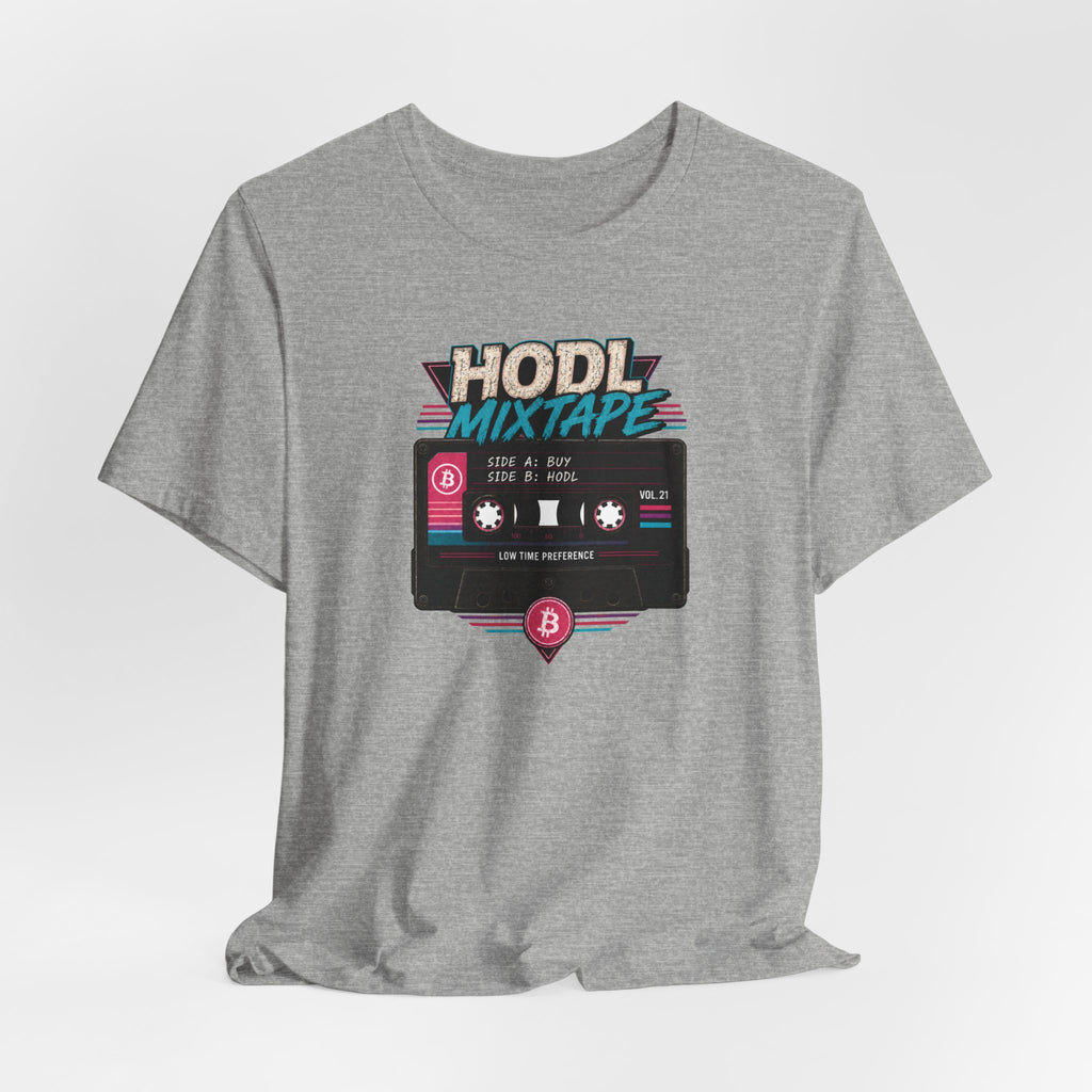 HODL Mixtape Cassette T-Shirt | Bitcoin Low Time Preference retro design Tee | Bella Canvas 3001