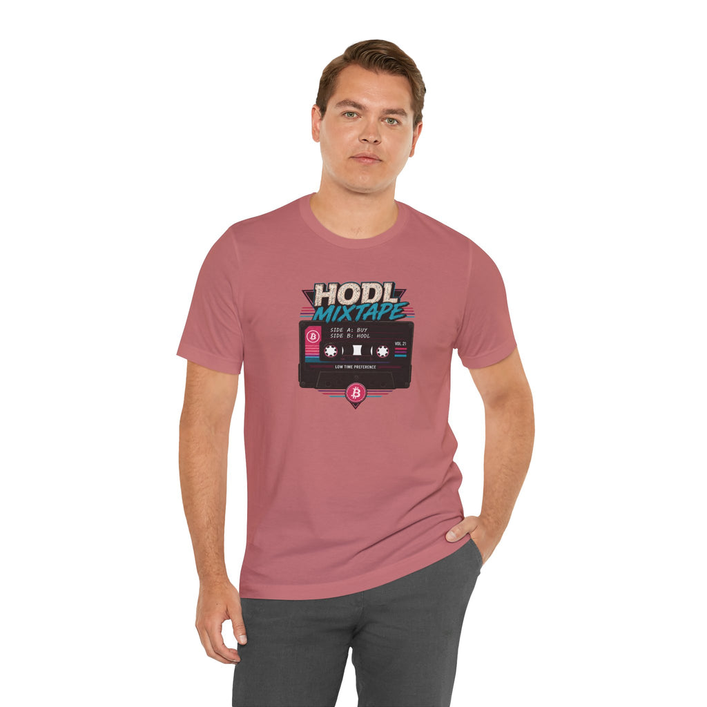 HODL Mixtape Cassette T-Shirt | Bitcoin Low Time Preference retro design Tee | Bella Canvas 3001