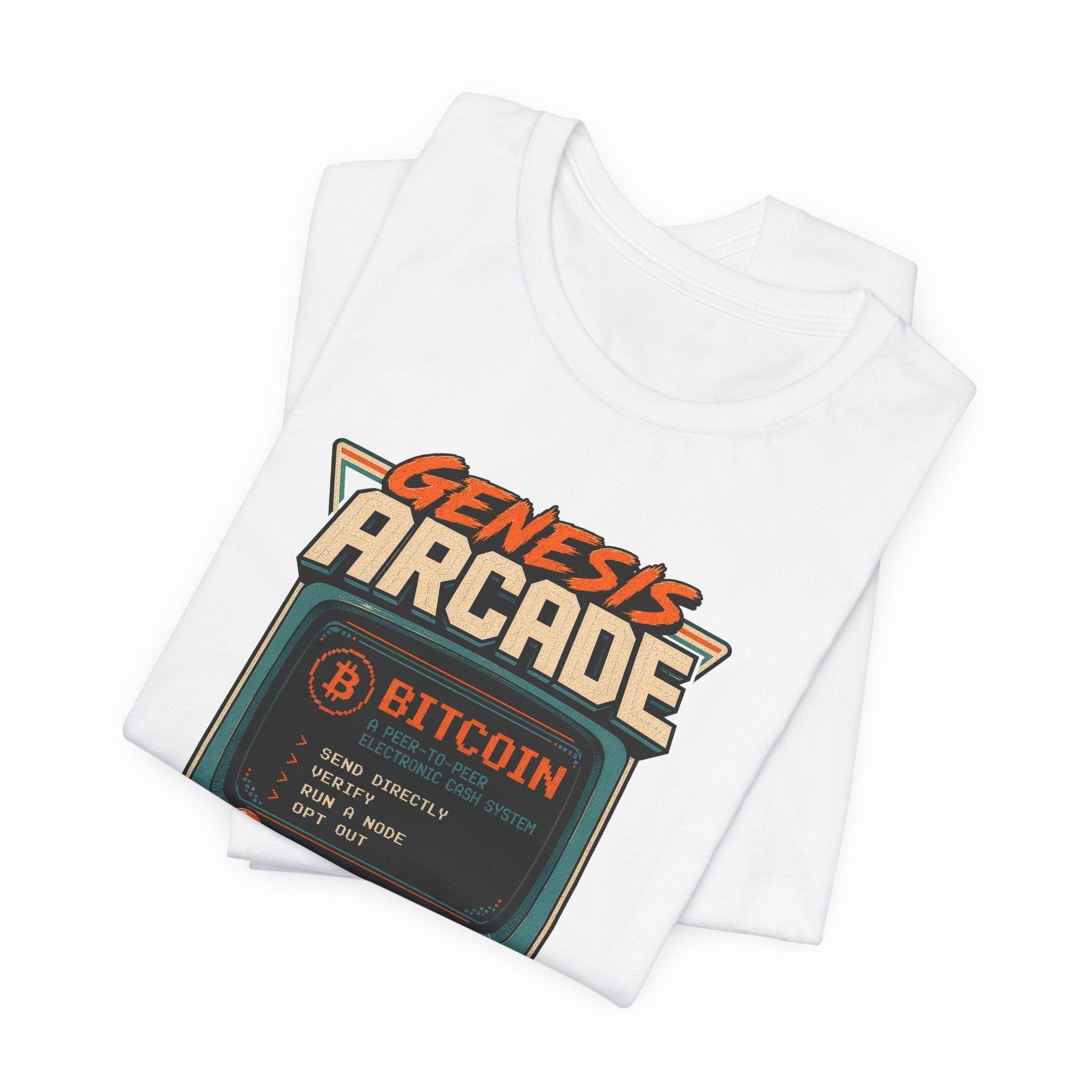 Bitcoin Genesis Block Retro Arcade T-Shirt | Bella Canvas 3001