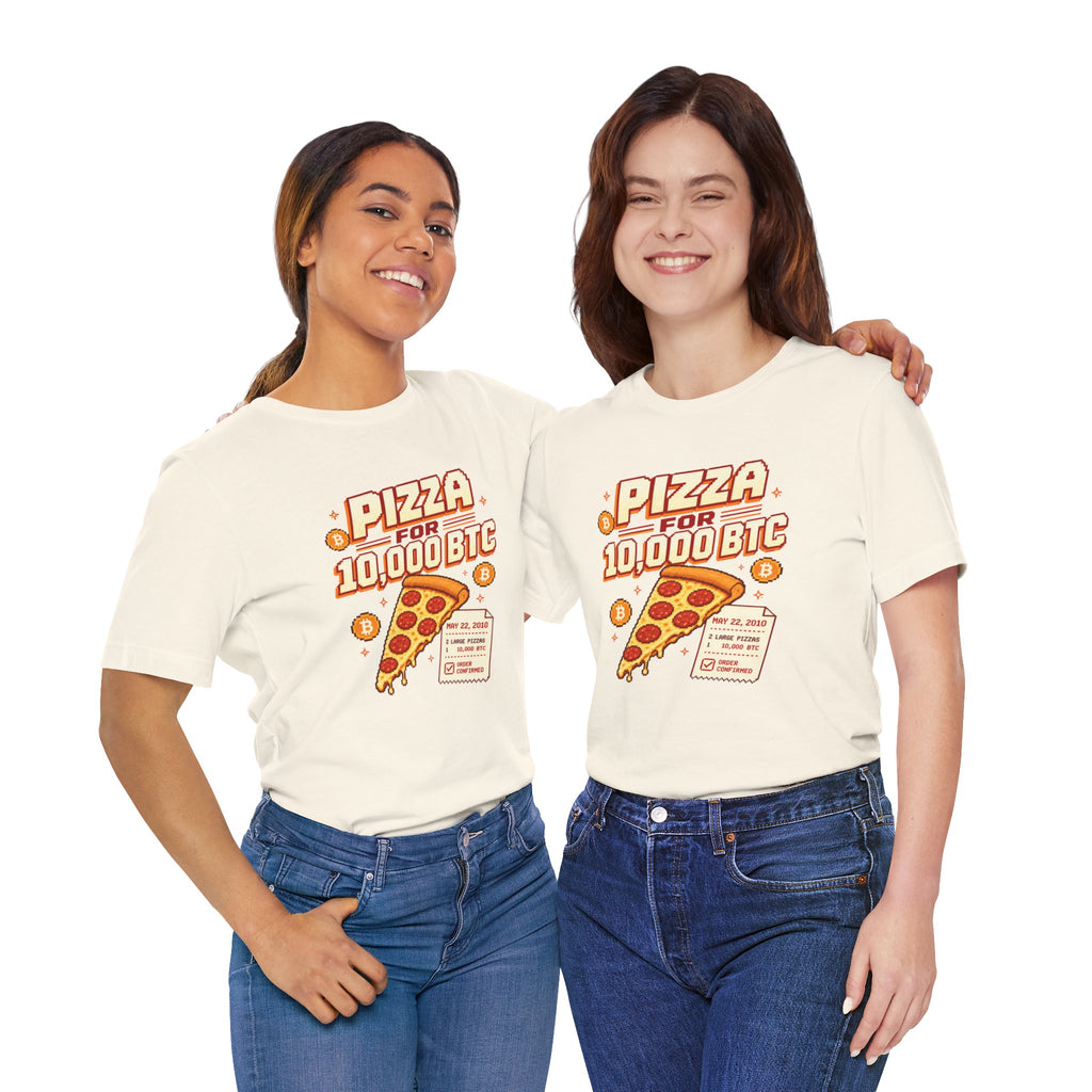 Pizza for 10,000 BTC T-Shirt | Bitcoin Pizza Day Tee | Bella Canvas 3001