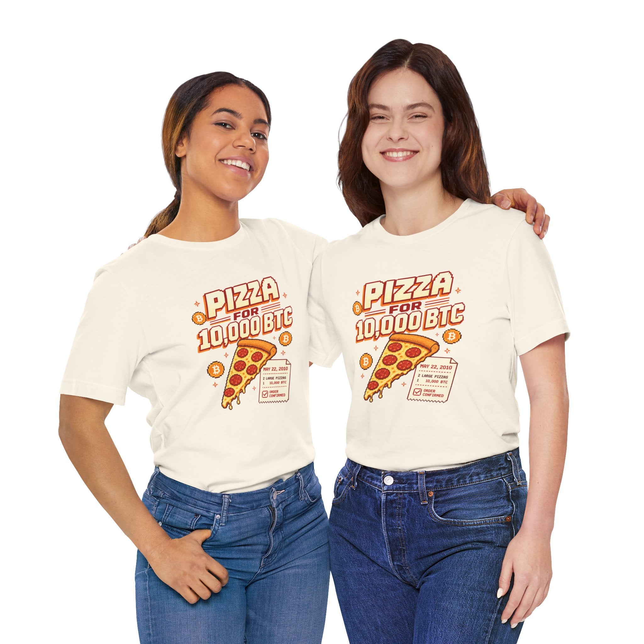 Pizza for 10,000 BTC T-Shirt | Bitcoin Pizza Day Tee | Bella Canvas 3001