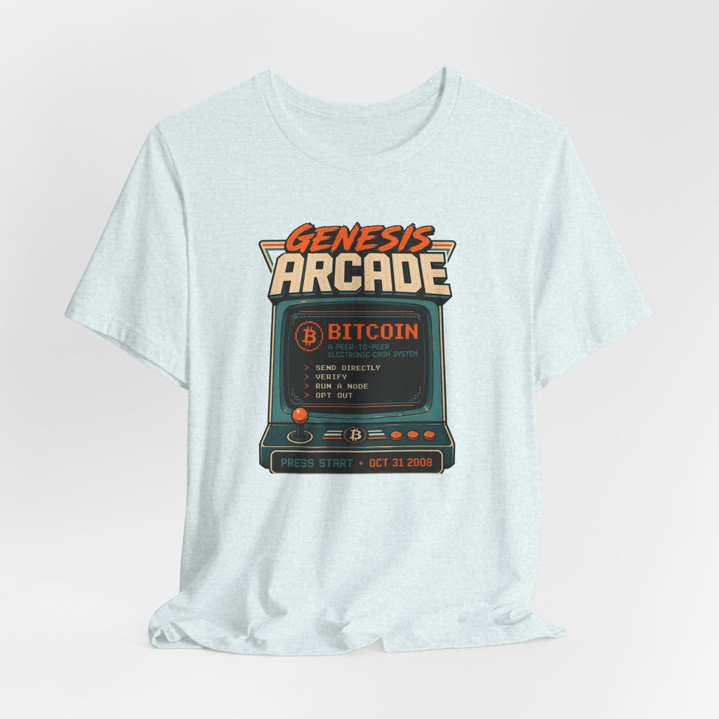 Bitcoin Genesis Block Retro Arcade T-Shirt | Bella Canvas 3001