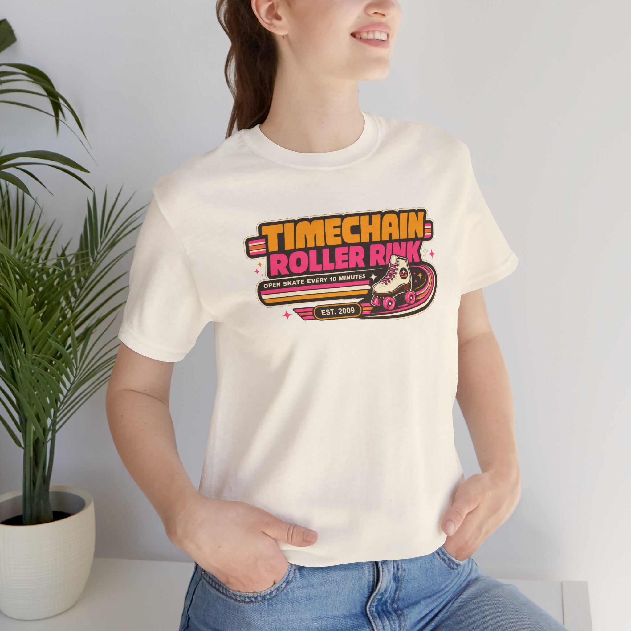 Incognito Timechain Roller Rink graphic tee | Retro roller skate design | Bella Canvas 3001