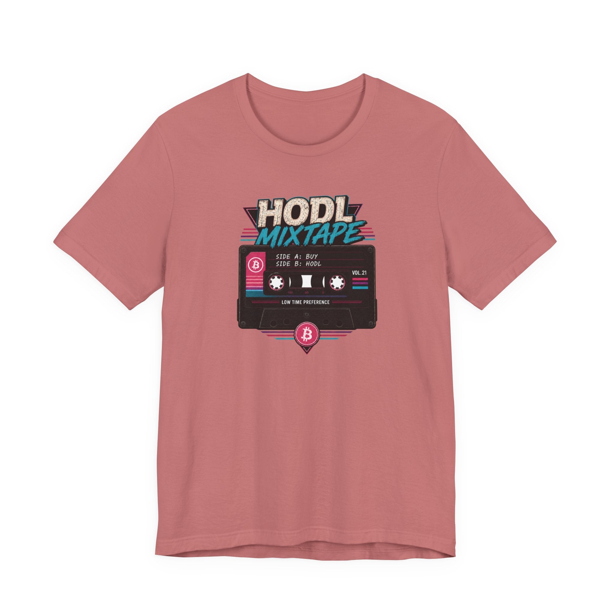 HODL Mixtape Cassette T-Shirt | Bitcoin Low Time Preference retro design Tee | Bella Canvas 3001