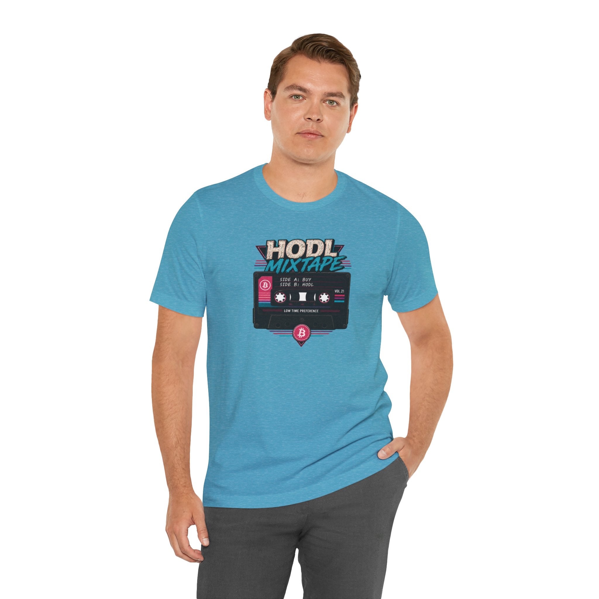 HODL Mixtape Cassette T-Shirt | Bitcoin Low Time Preference retro design Tee | Bella Canvas 3001
