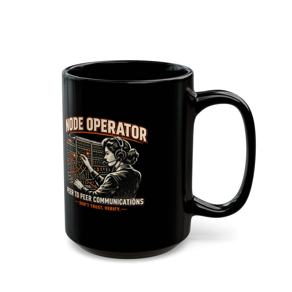 Node Operator switchboard vintage illustration Mug | IT networking coffee cup