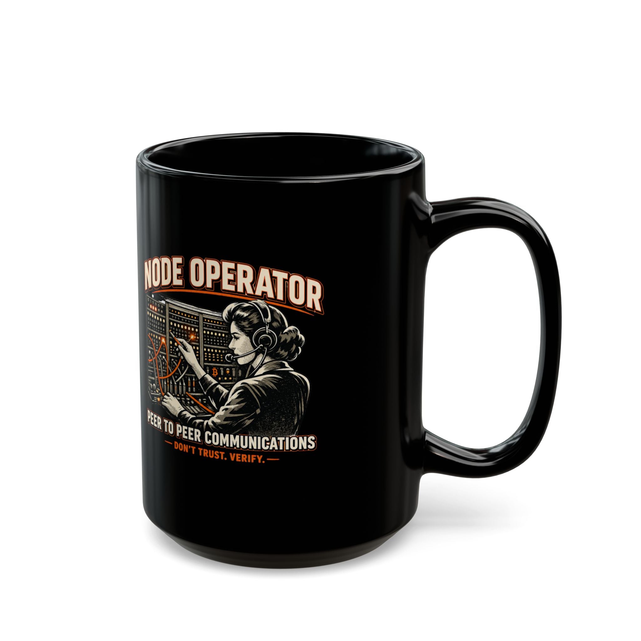 Node Operator switchboard vintage illustration Mug | IT networking coffee cup