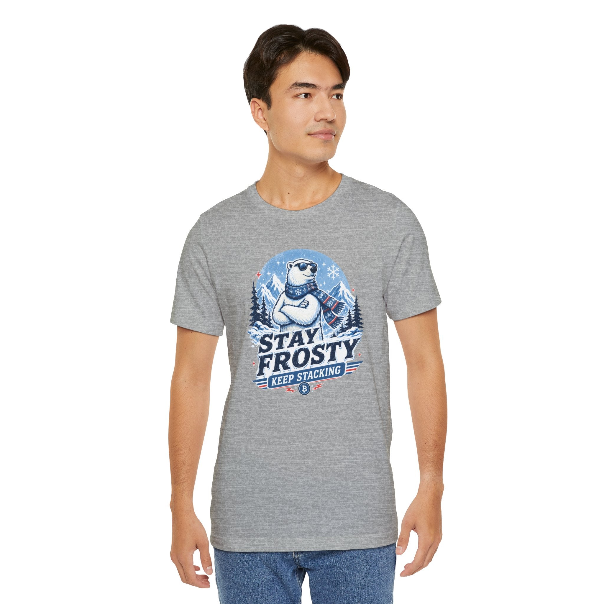 Stay Frosty, Keep Stacking Bitcoin T-Shirt | Bella Canvas 3001