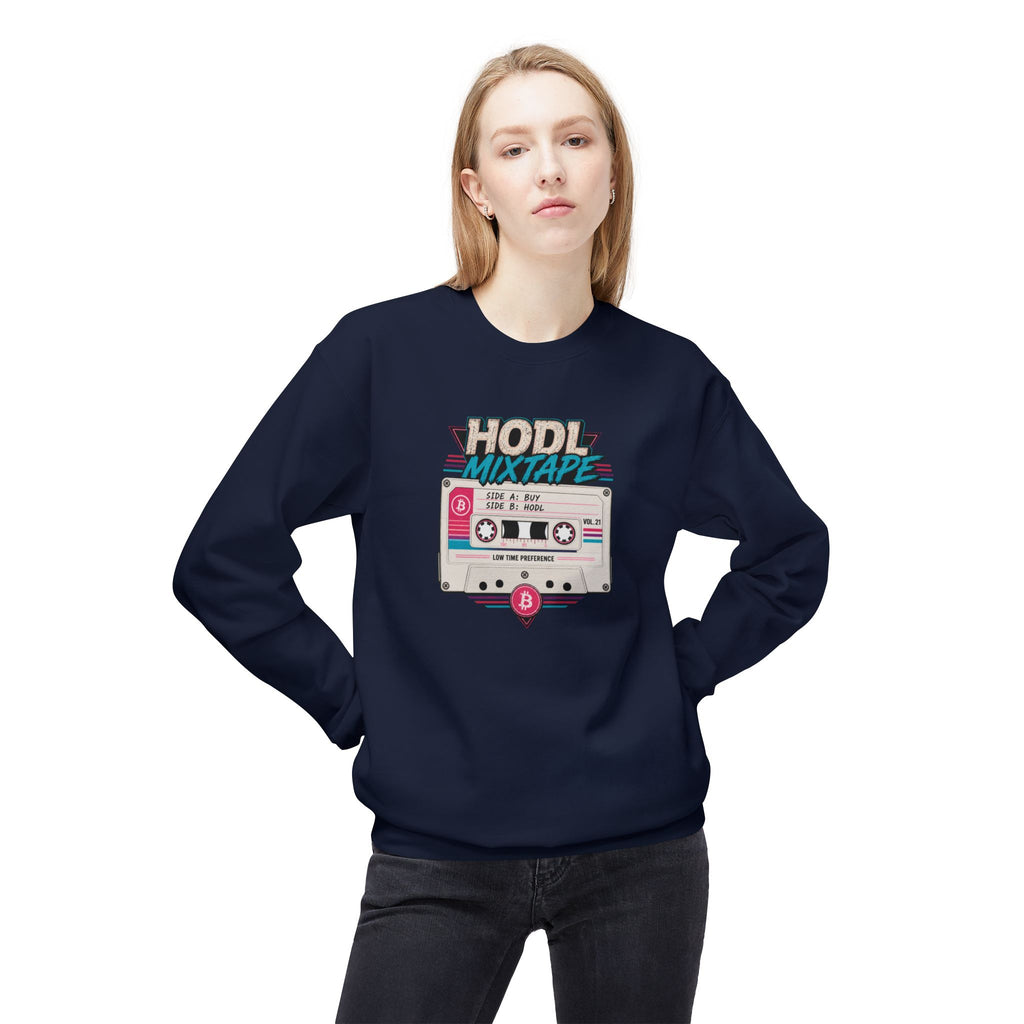 HODL Mixtape cassette design Sweatshirt | Bitcoin retro 80s style | Gildan SF000