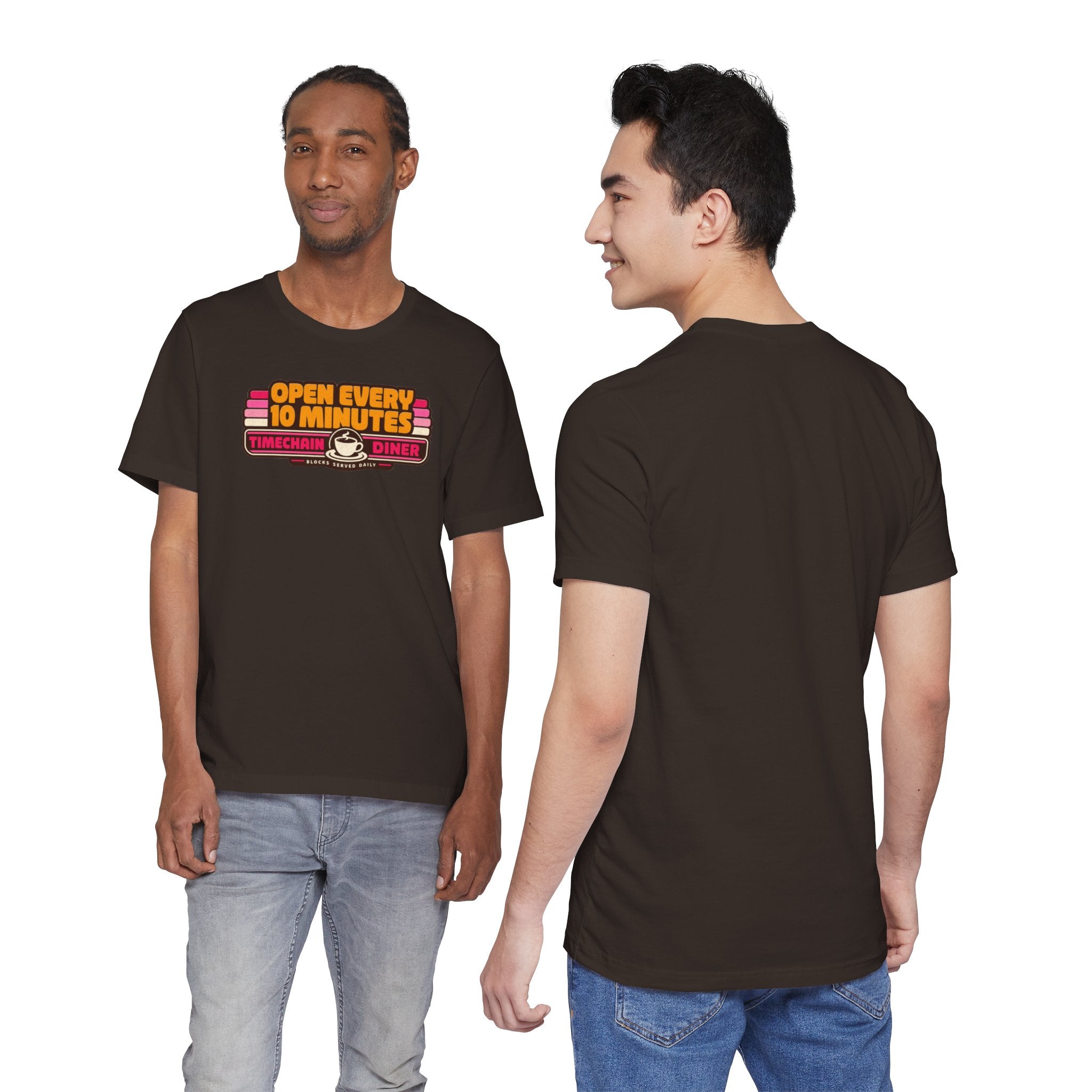 Incognito Open Every 10 Minutes Timechain Diner Tee | Retro Coffee T-Shirt | Bella Canvas 3001