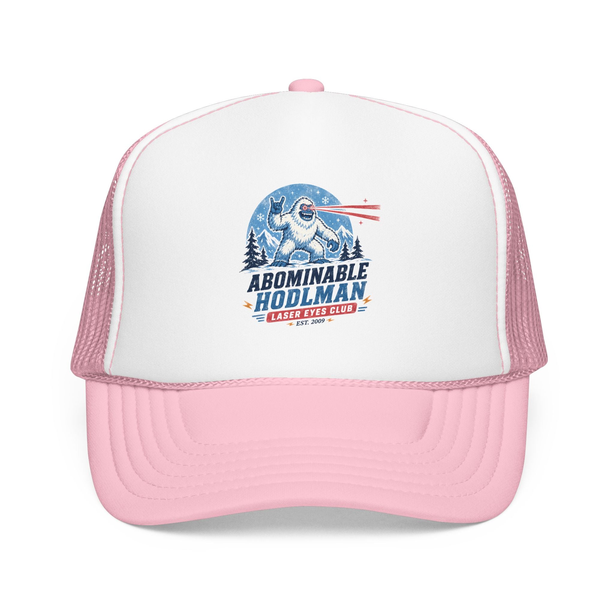 Abominable HODLman Laser Eyes Club Foam Trucker Hat