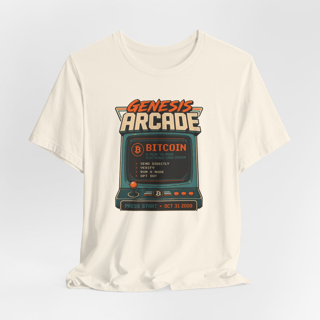 Bitcoin Genesis Block Retro Arcade T-Shirt | Bella Canvas 3001