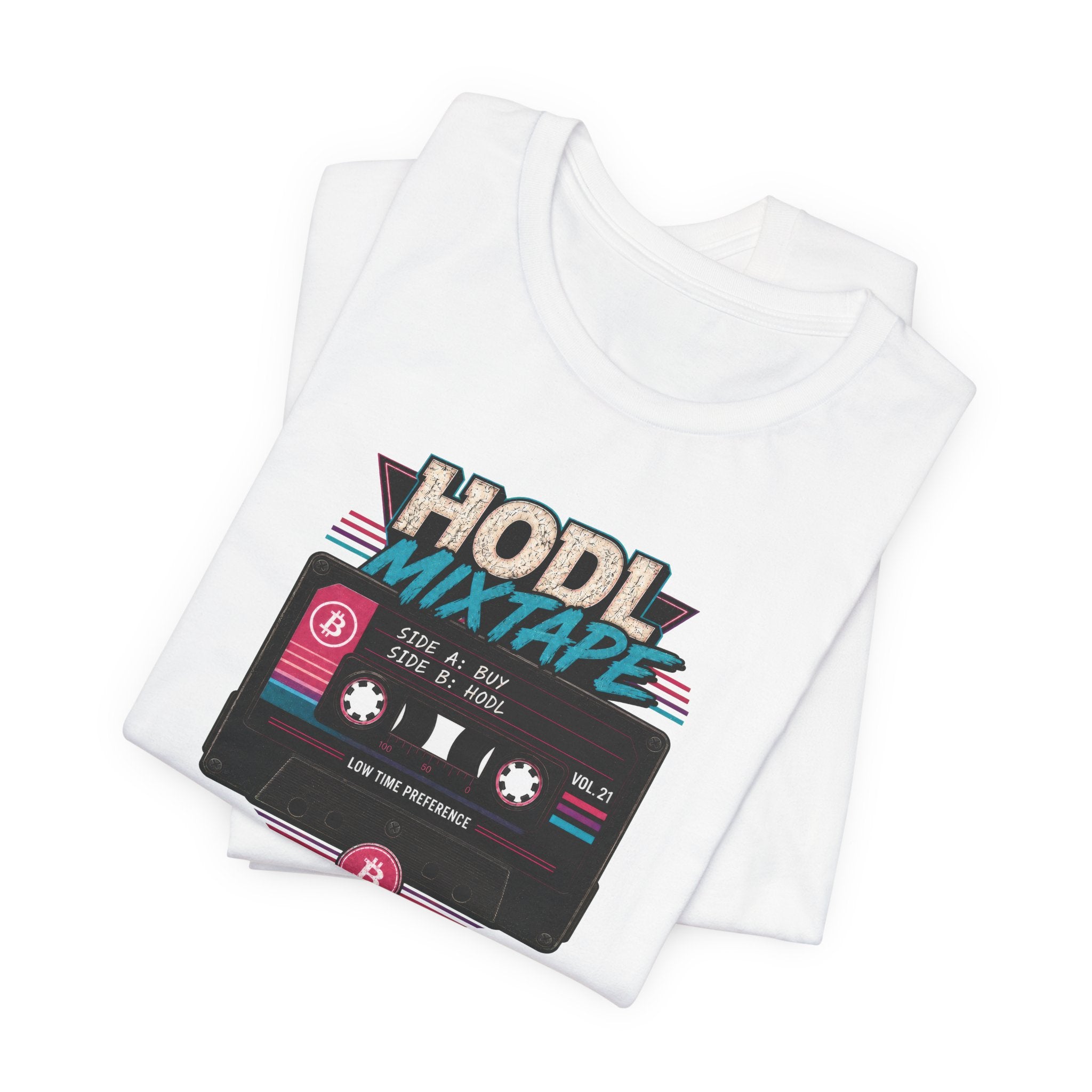 HODL Mixtape Cassette T-Shirt | Bitcoin Low Time Preference retro design Tee | Bella Canvas 3001