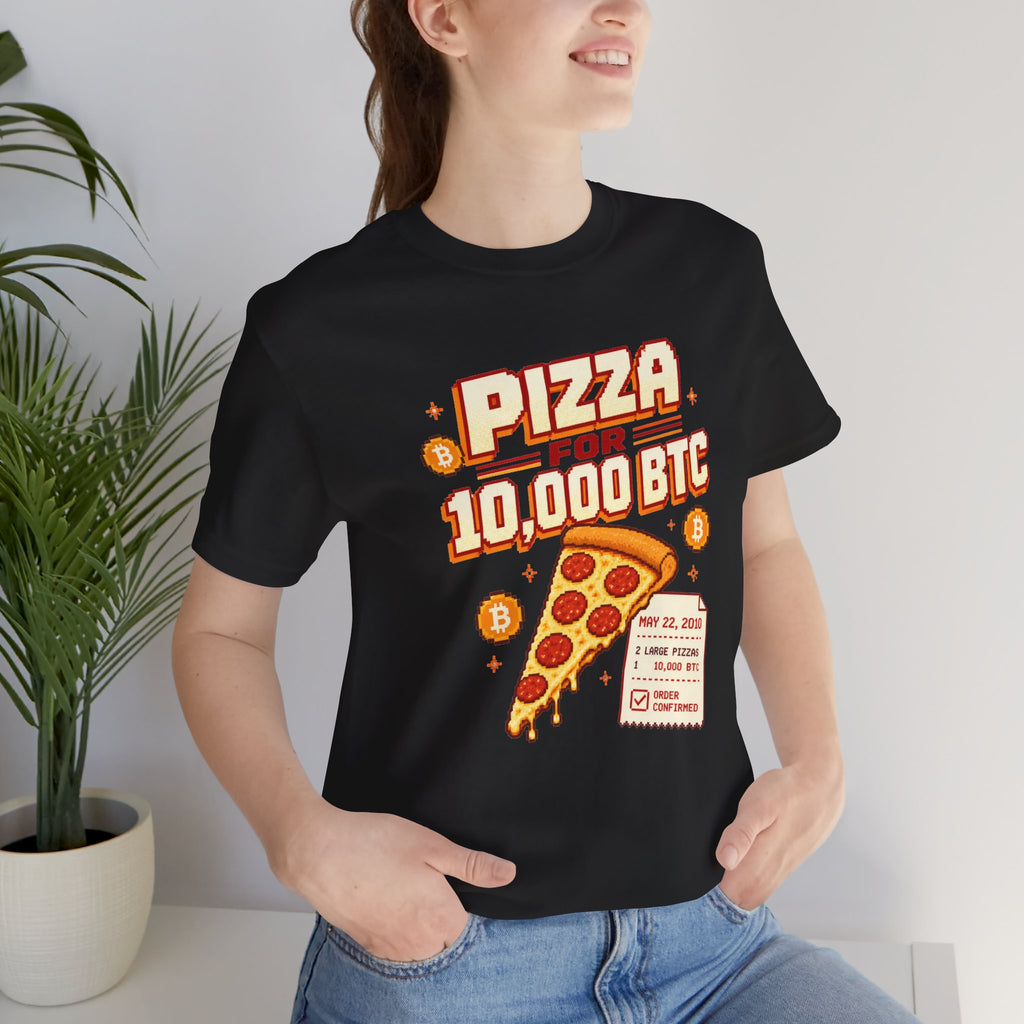 Pizza for 10,000 BTC T-Shirt | Bitcoin Pizza Day Tee | Bella Canvas 3001